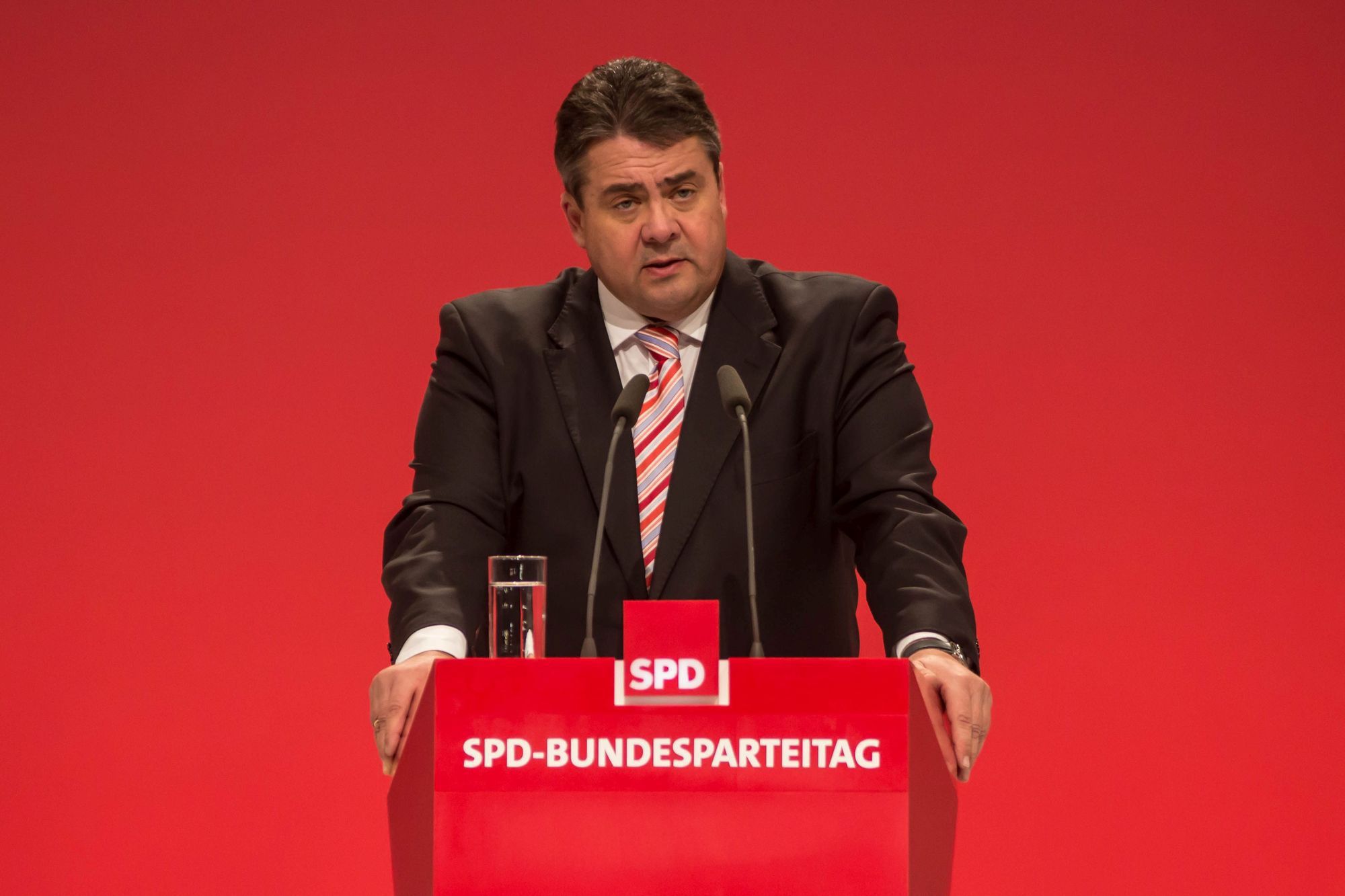 Sigmar Gabriel auf dem SPD-Bundesparteitag. Foto: Arne Müseler /www.arne-mueseler.de /pixelio.de