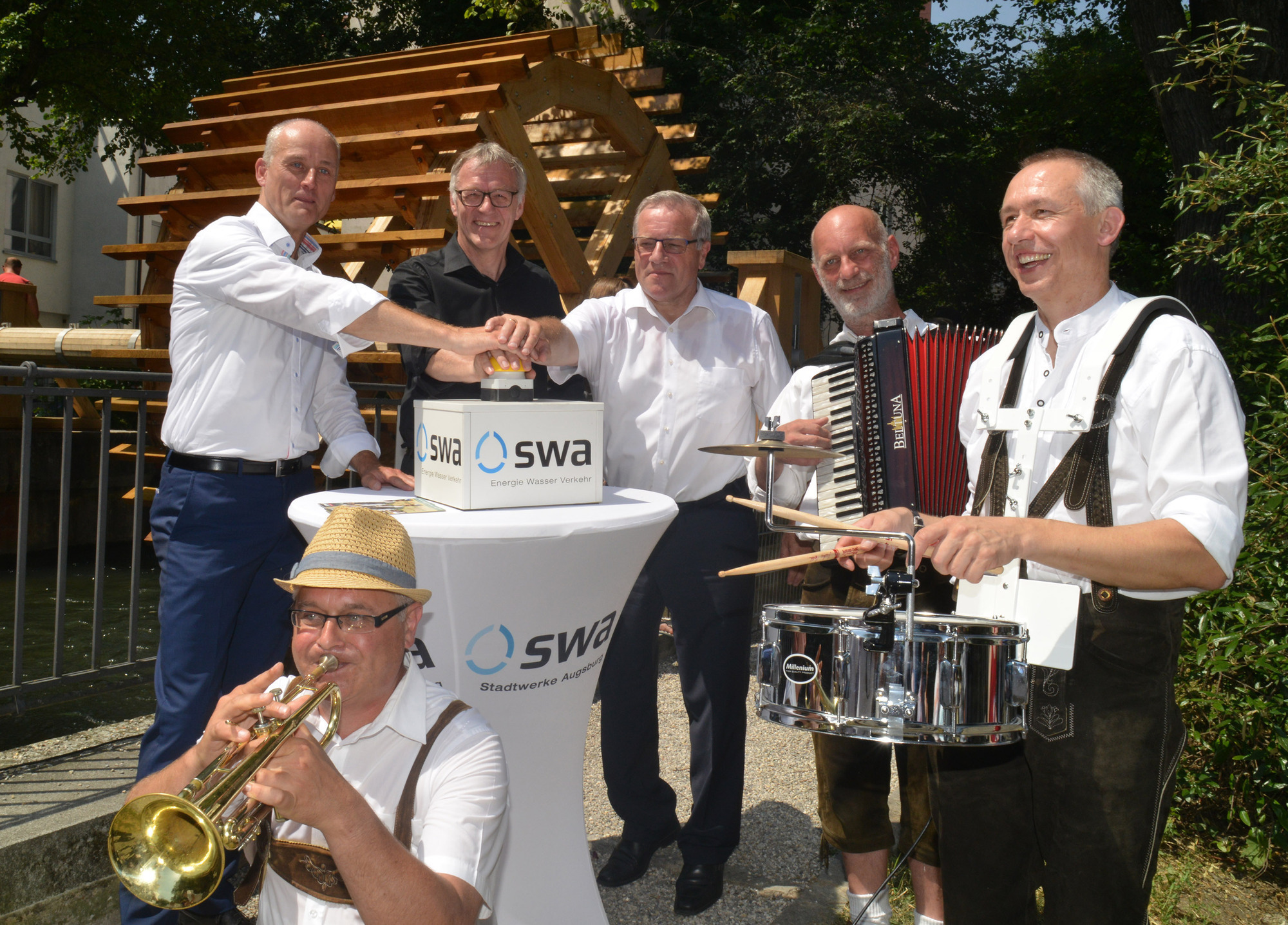 v.l. Thomas Weitzel, Klaus-Peter Dietmayer, Johannes Hintersberger, Halder`s (B)Lech Kapelle. Foto: swa/Thomas Hosemann