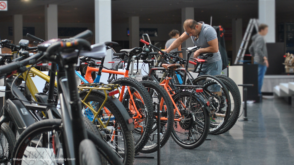 Horney Design aus Memmingen realisierte den Stand für den Eurobike Award. Foto: Horney Design
