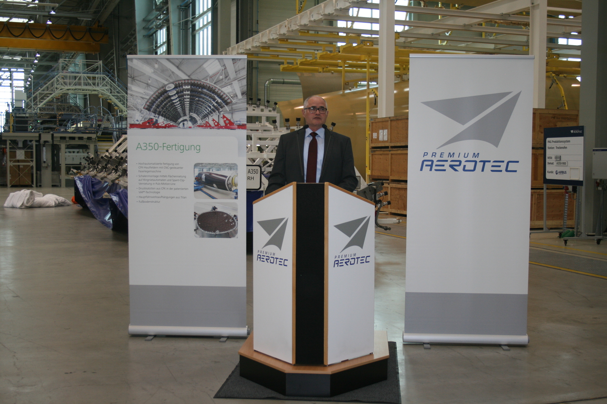 Airbus erhält erste CFK-Bauteile von Premium AEROTEC in Augsburg. Foto: B4B SCHWABEN