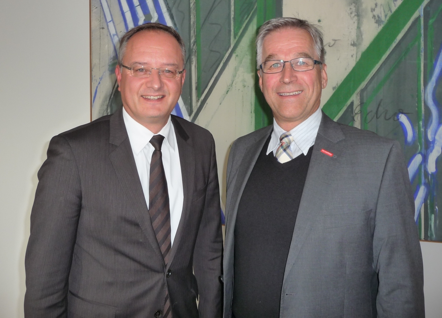 Kultusminister Andreas Stoch und Handwerkspräsident Krimmer beim Antrittsbesuch des BWHT-Präsidenten Reichhold. Foto: BWHT