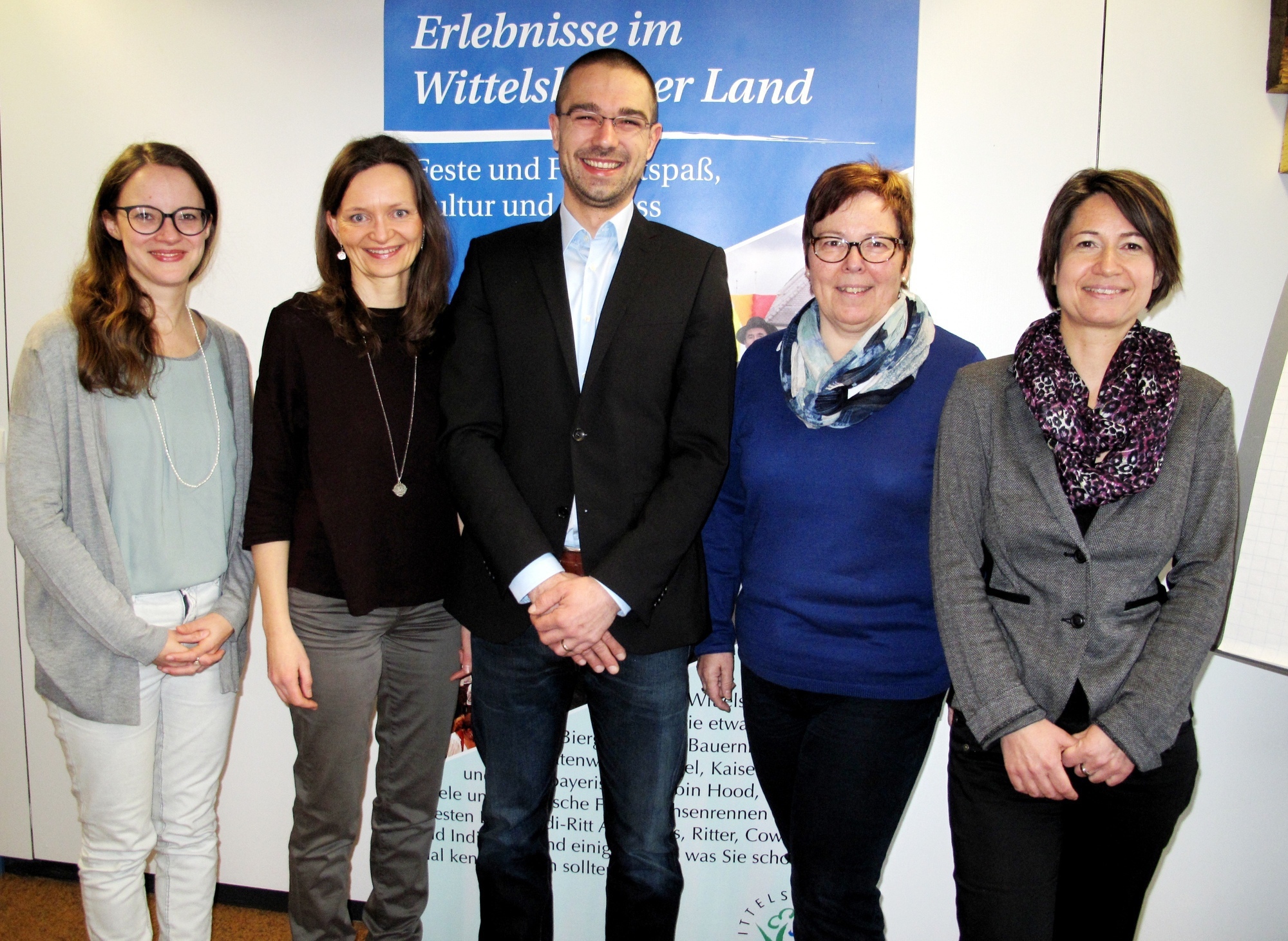Ramona Riederer, Beate Haas, Martin Leopold, Brigitta Liepert und Daniela Eder. Foto: Wittelsbacher Land e.V.