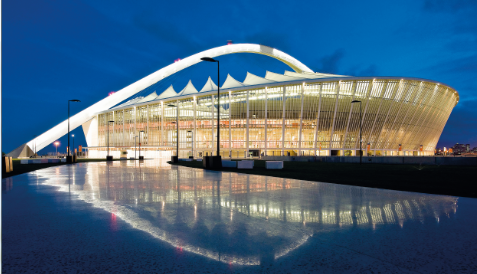 Das Moses Mabhida Stadium in Südafrika. Foto: PFEIFER Seil- und Hebetechnik