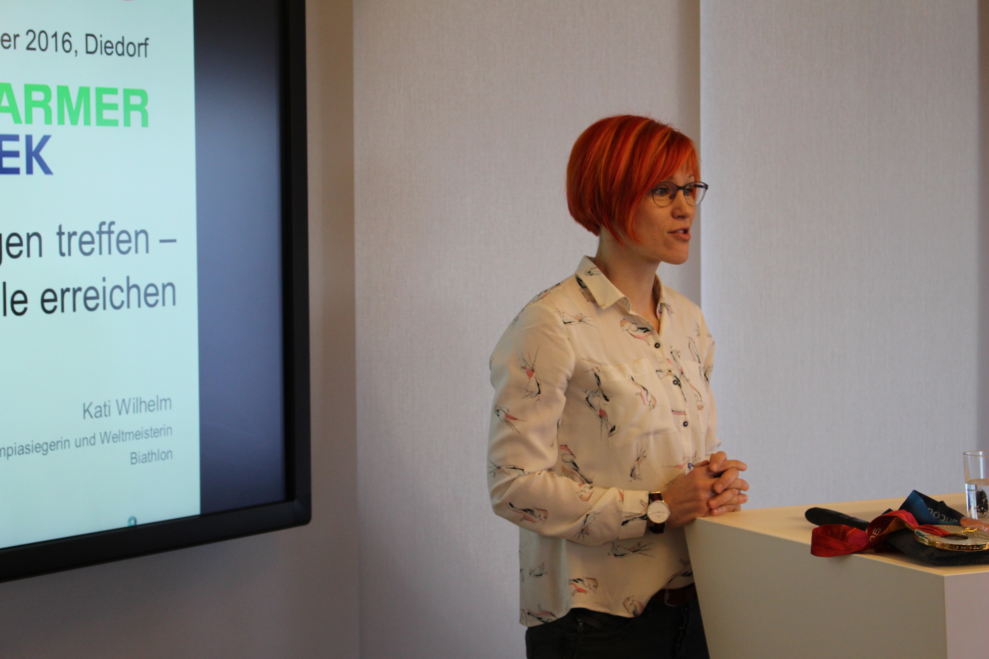 Kati Wilhelm bei ihrer Keynote Speech. Foto: B4B WIRTSCHAFTSLEBEN SCHWABEN