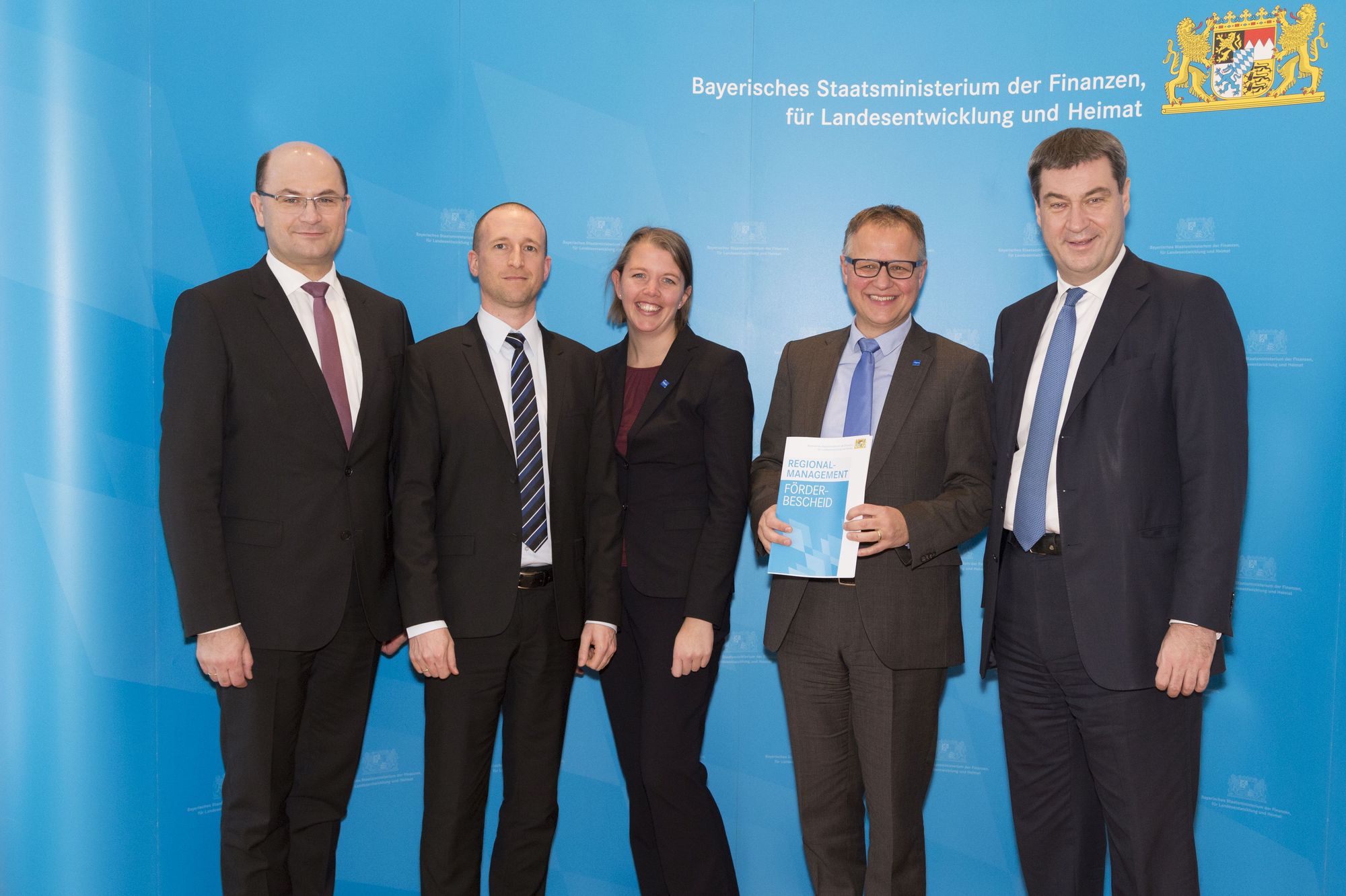 Albert Füracker, Manuel Kurz, Sabine Berthele, Klaus Fischer, Dr. Markus Söder. Foto: Allgäu GmbH