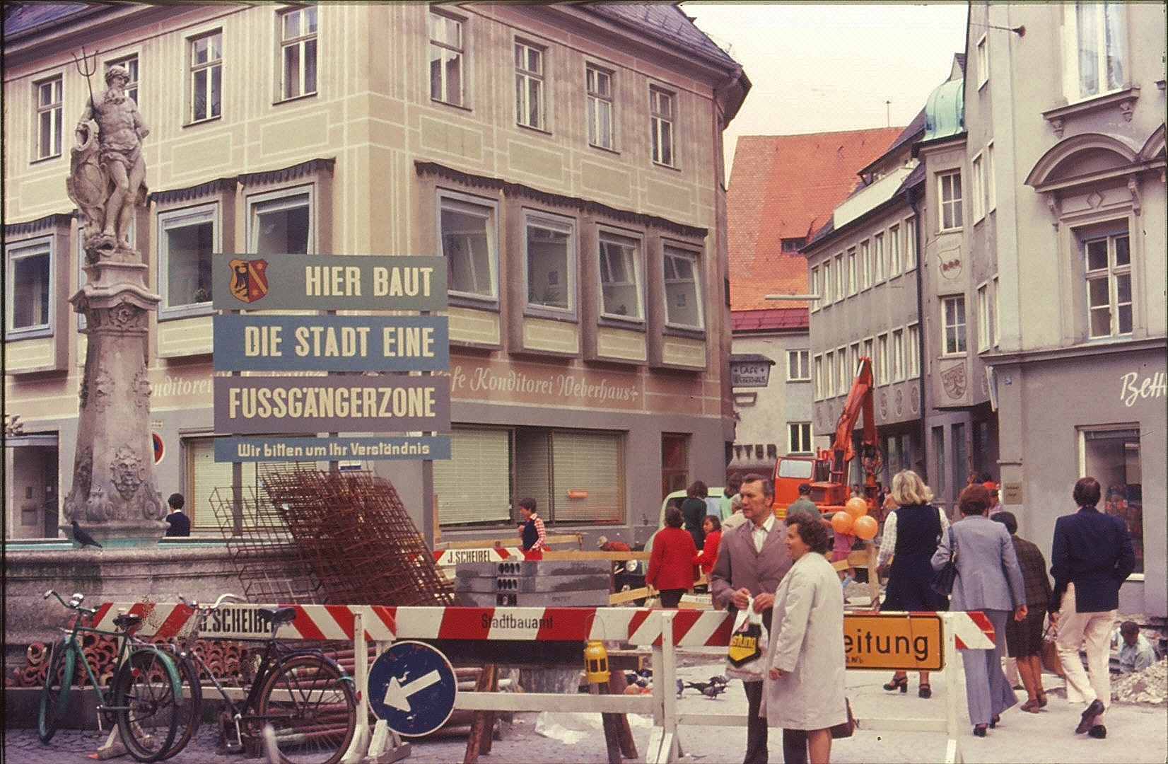 Hier nahm die Kaufbeurer Fußgängerzone vor mehr als 40 Jahren ihren Anfang. Foto: Privatarchiv Bromberger