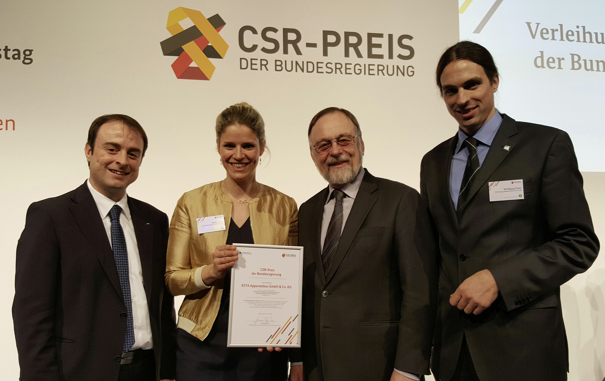 Alexander Kulitz, Jenny Göser, Dr. Peter Kulitz und Wolfgang Fezer. Foto: ESTA