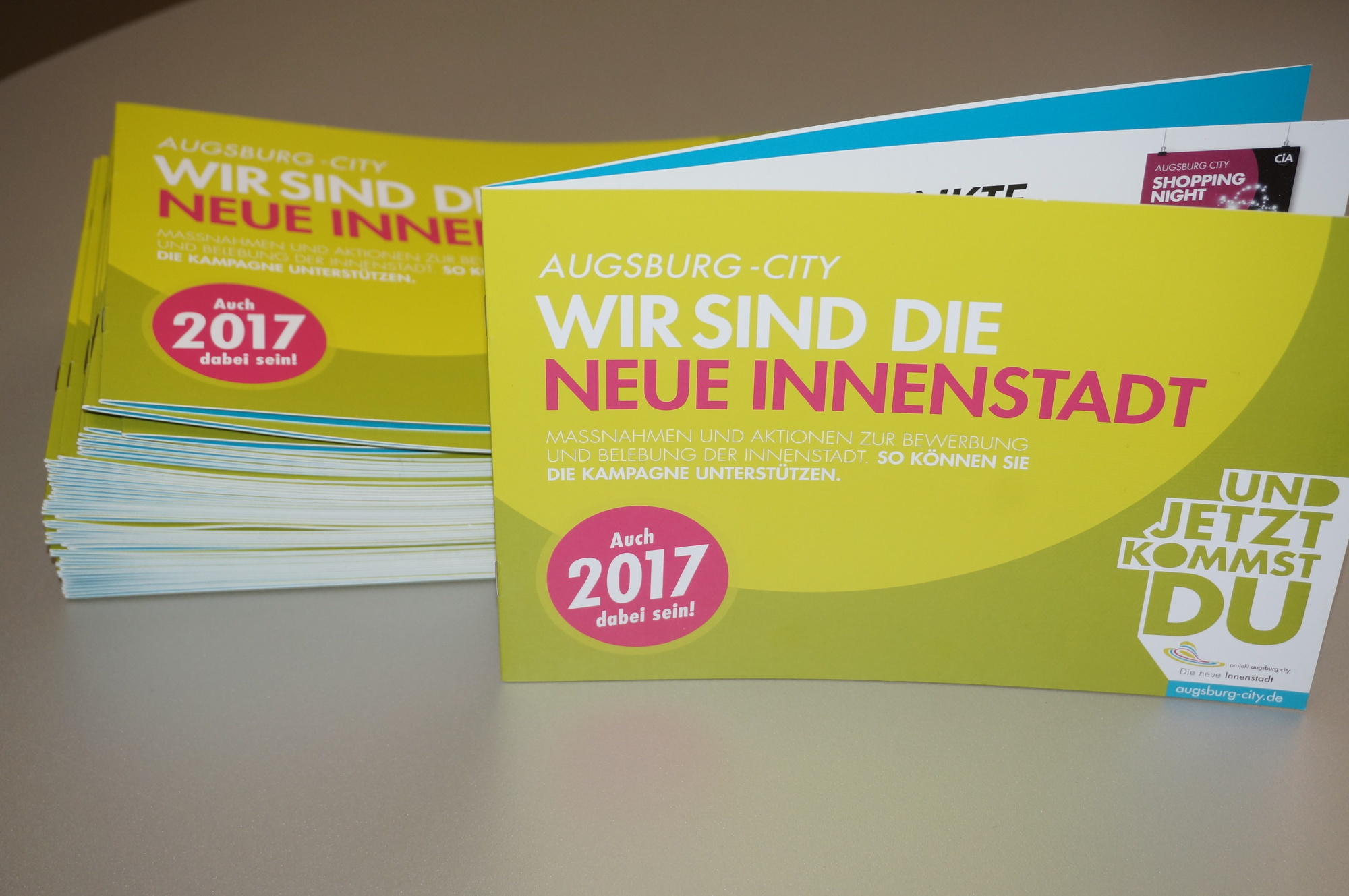 Broschüre der Innenstadt-Kampagne. Foto: Wirtschaftsförderung Stadt Augsburg