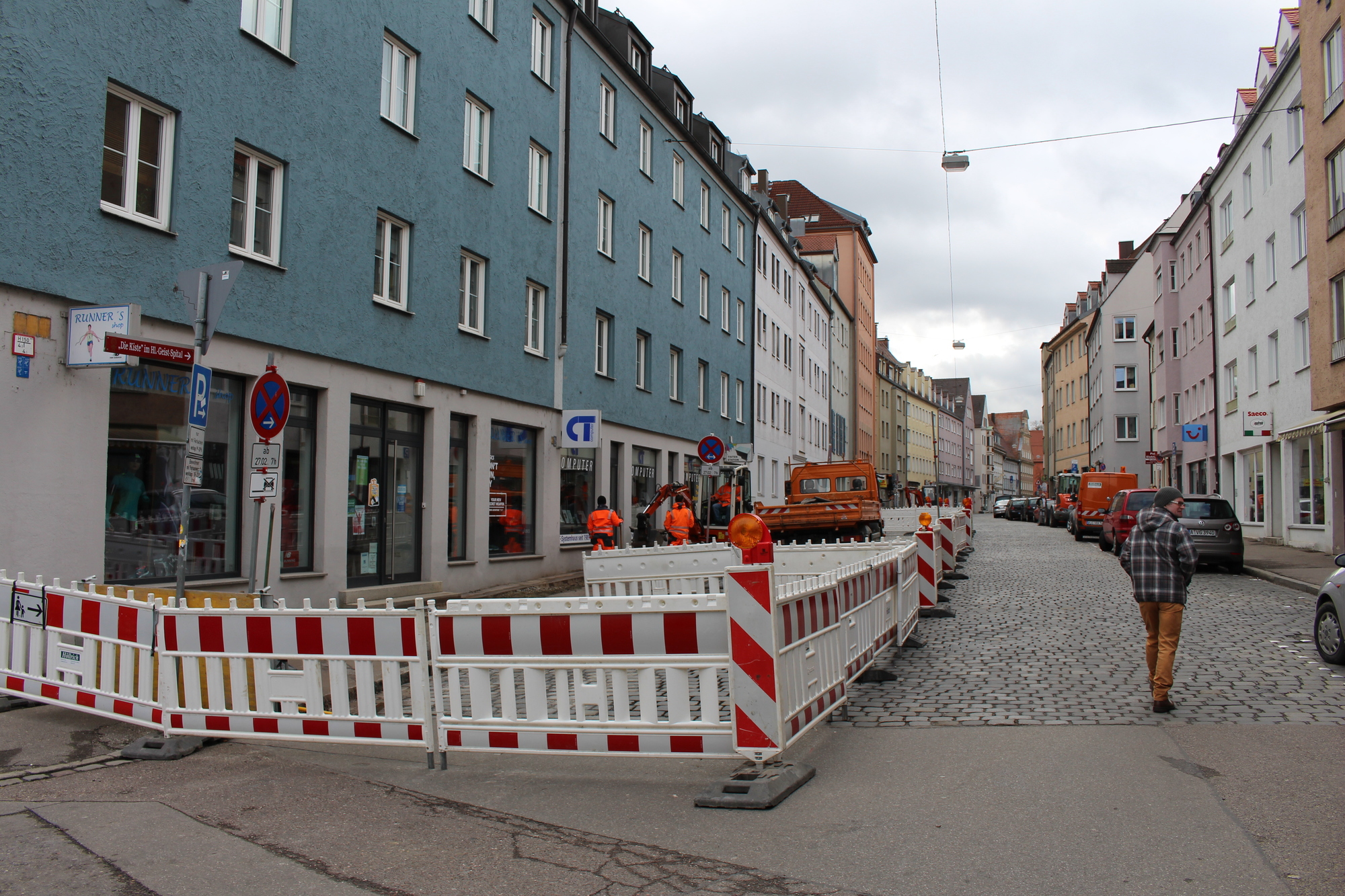 Die Bäckergasse (Augsburg) wird komplett saniert. Foto: Rebecca Weingarten/B4B WIRTSCHAFTSLEBEN SCHWABEN