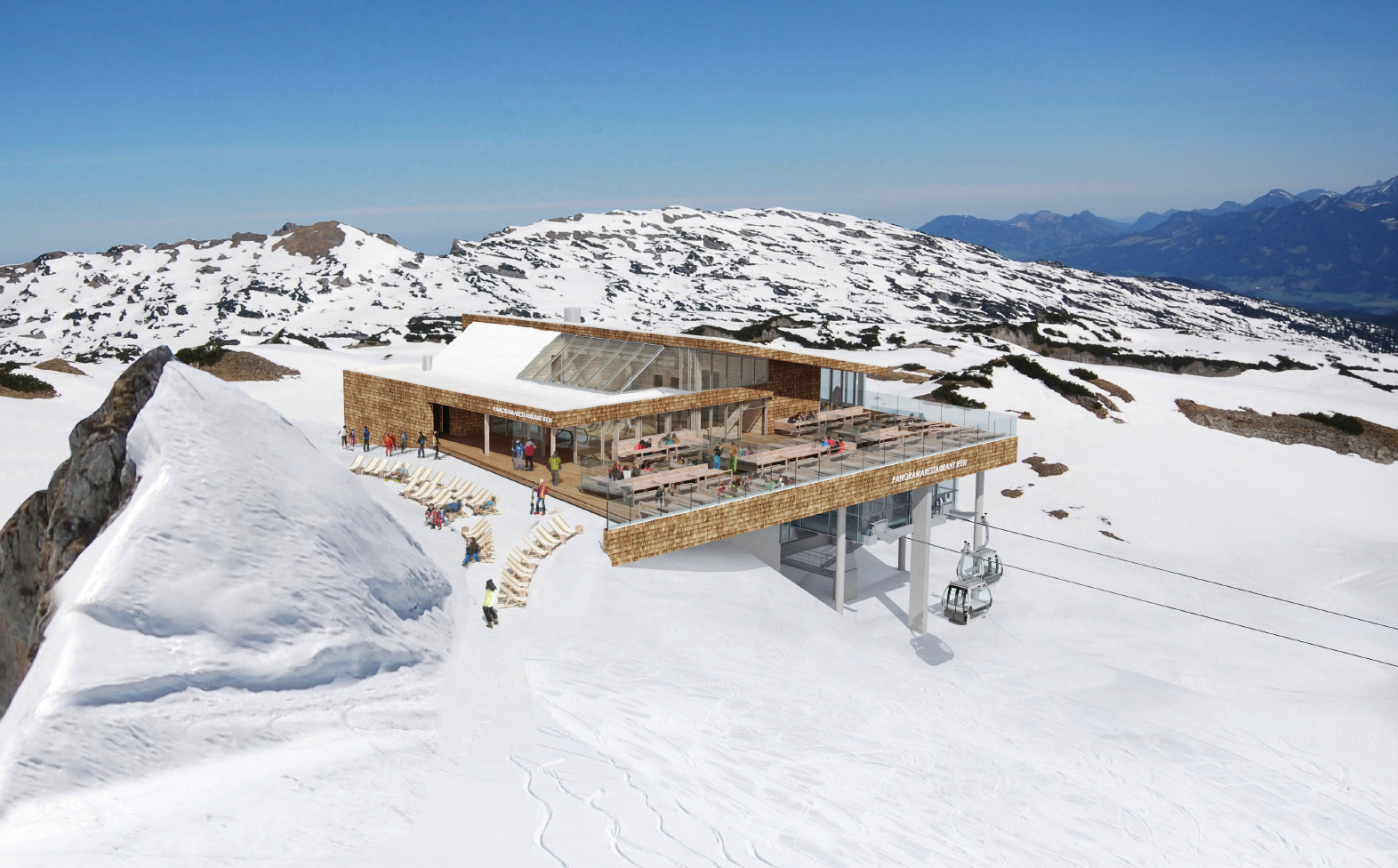 So soll das neue Panoramarestaurant am Ifen aussehen. Foto: Hasenauer Architekten