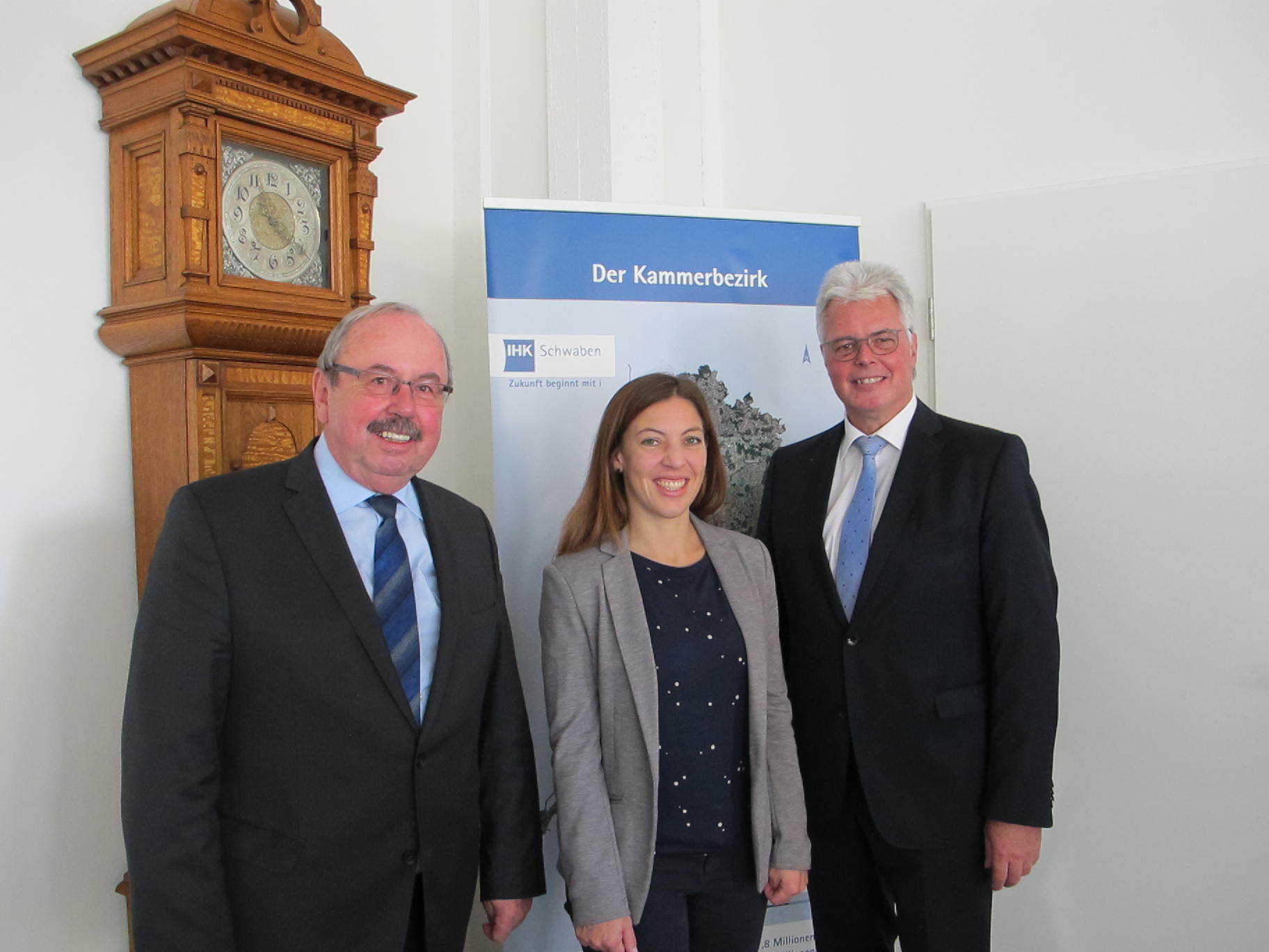 Dr. Peter Leitner, Christine Neumann und Dr. Andreas Kopton. Foto: B4B WIRTSCHAFTSLEBEN SCHWABEN