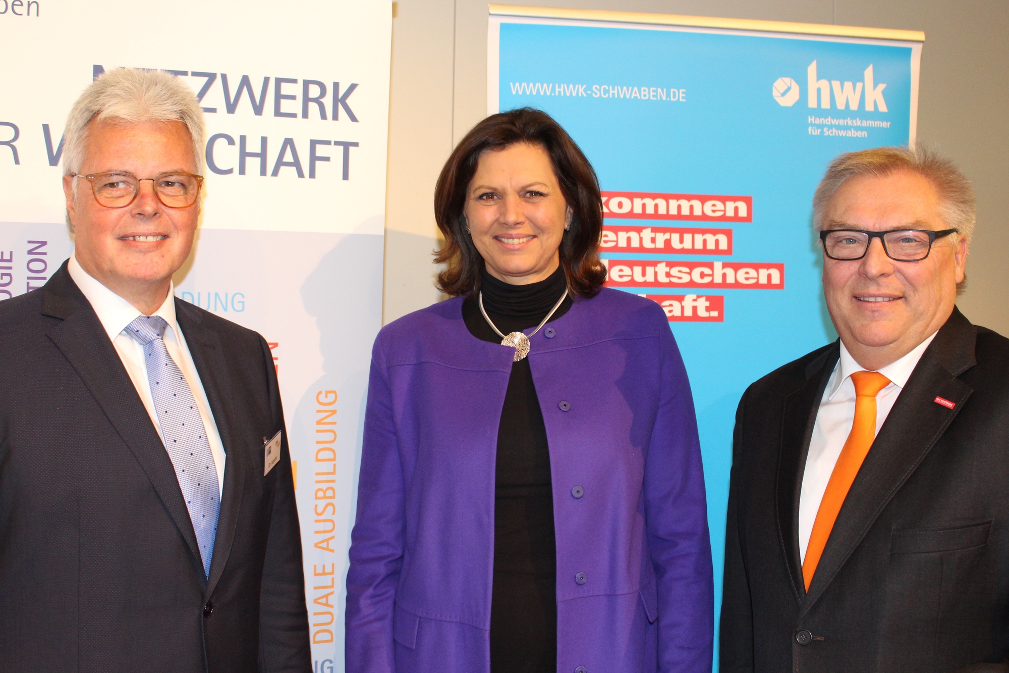 Dr. Andreas Kopton. Ilse Aigner, Hans-Peter Rauch. Foto: Iris Zeilnhofer/B4B WIRTSCHAFTSLEBEN SCHWABEN