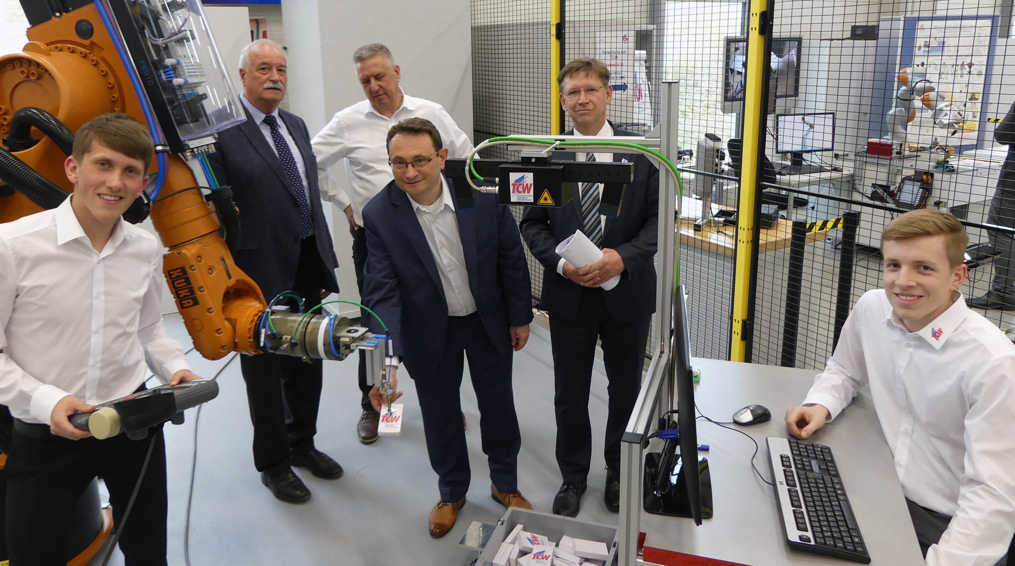 Richard Haas, Hermann Faul, Karl-Heinz John von Valeo (hinten), Ulrich Lange, Stefan Rößle, Florian Knie. Foto: TCW