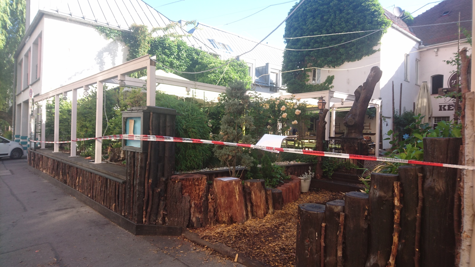 Der Thorbräukeller von außen nach dem Brand. Foto: Iris Zeilnhofer/B4B WIRTSCHAFTSLEBEN SCHWABEN