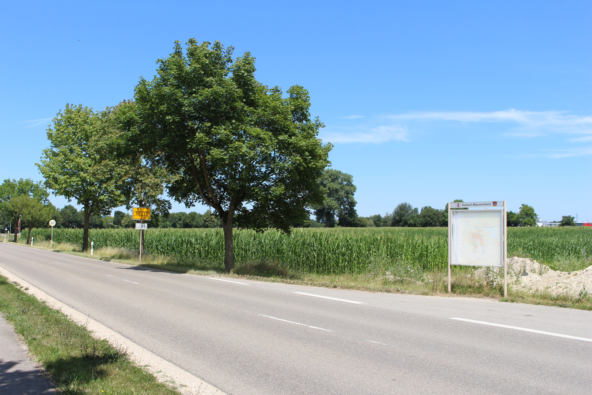 Die Verbindungsstraße zwischen Mertingen und Bäumenheim durchtrennt das alte und das neue Firmengelände. Foto: Angelina Märkl/B4B WIRTSCHAFTSLEBEN SCHWABEN