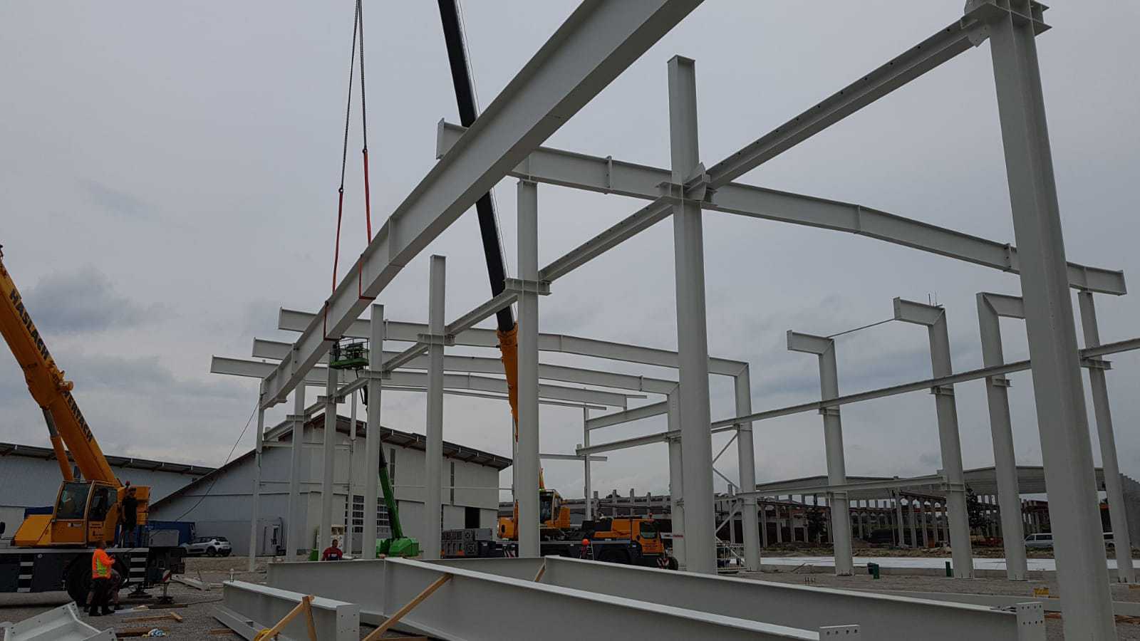 Auf der Baustelle in Marktoberdorf. Foto: Biedenkapp Stahlbau GmbH