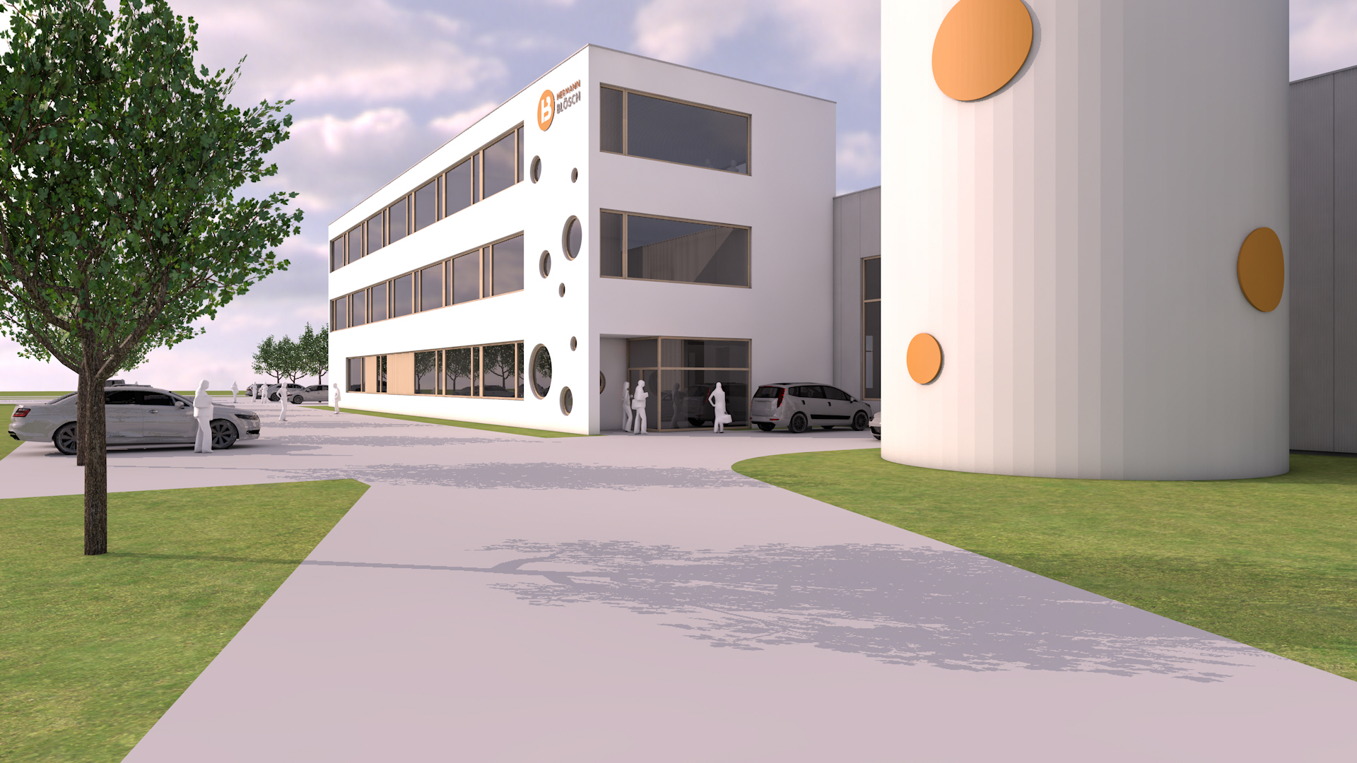 So wird das neue dreistöckige Bürogebäude aussehen. Visualisierung: Juniwind Architektur