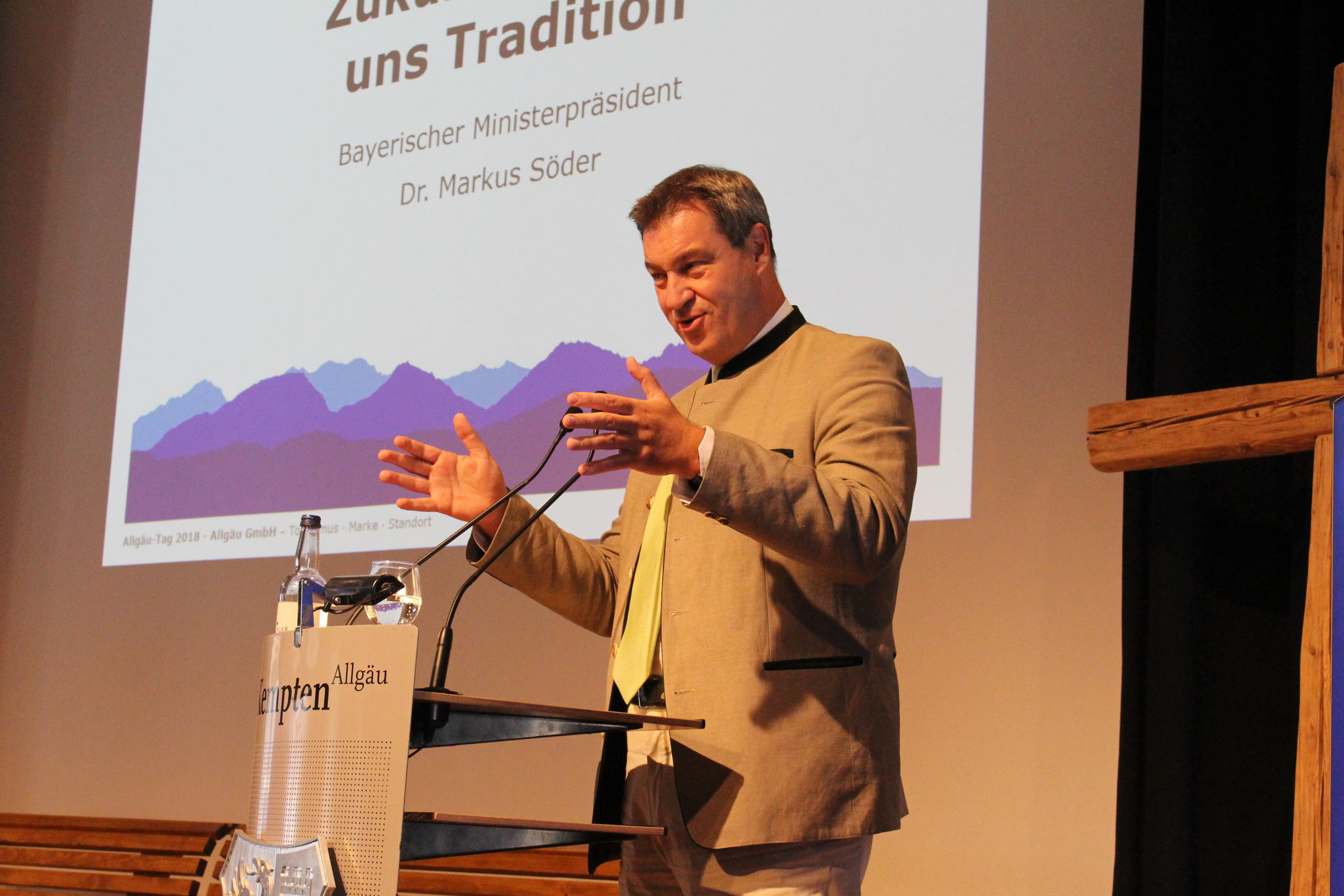 Dr. Markus Söder bei seiner Rede in Kempten zum Allgäu Tag. Foto: Iris Zeilnhofer/B4B WIRTSCHAFTSLEBEN SCHWABEN