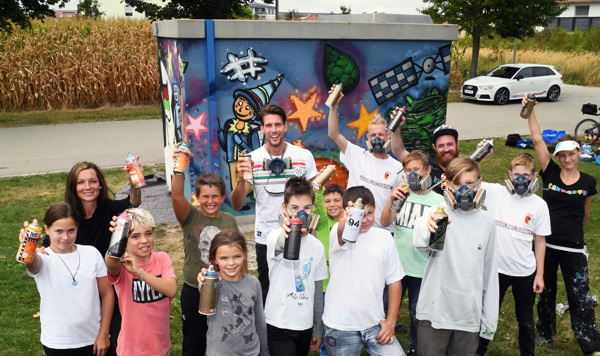 Die Gestaltung des swa-Häuschen vom Graffiti-Verein "die Bunten e.V." und Fabian Giefer. Foto: swa / Thomas Hosemann