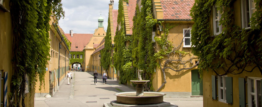 Die Fuggerei in Augsburg. Foto: Martin Kluger