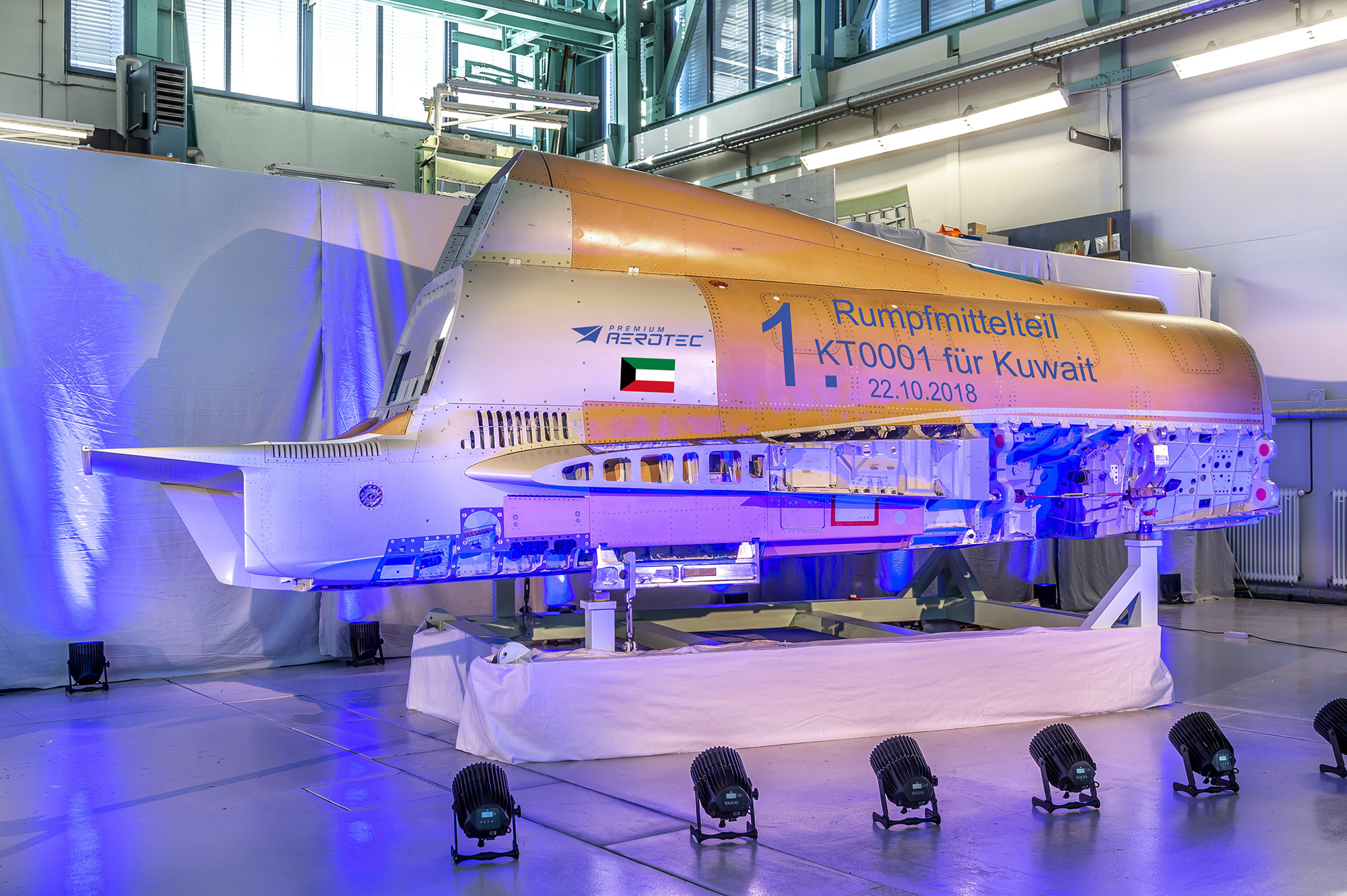 Das ausgelieferte Rumpfmittelteil. Foto: Premium AEROTEC