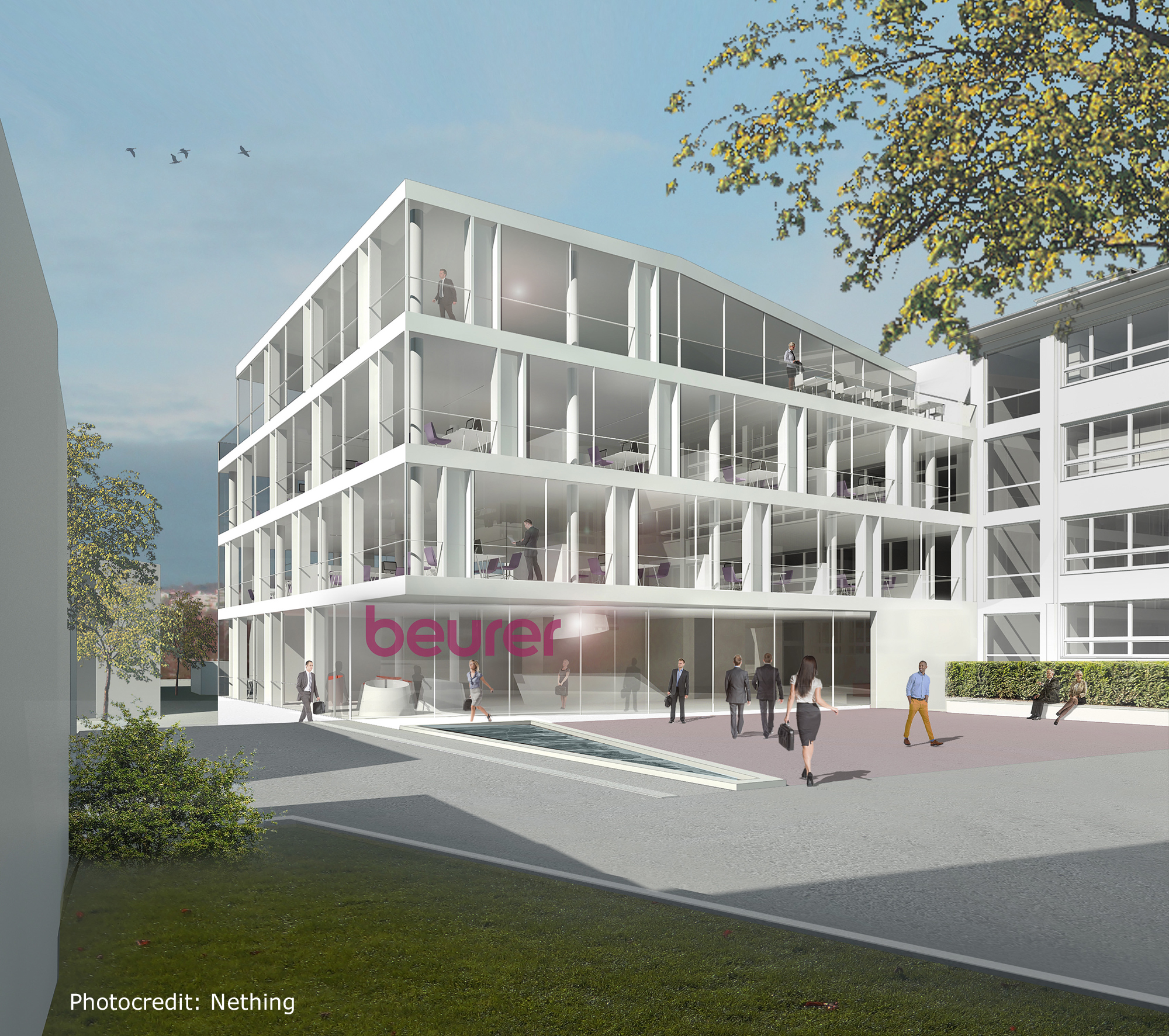 So soll das neue Verwaltungsgebäude aussehen. Visualsierung: Nething