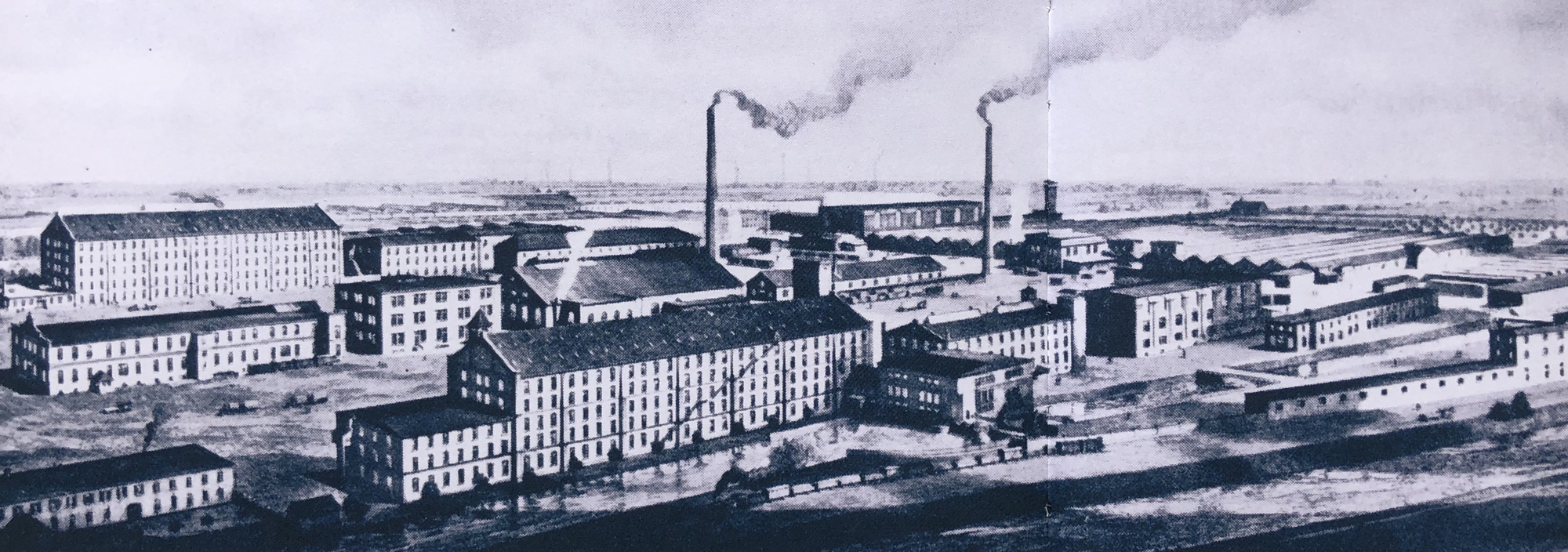 Die Spinnerei am Stadtbach vor 1945. Foto: DIERIG/Archiv