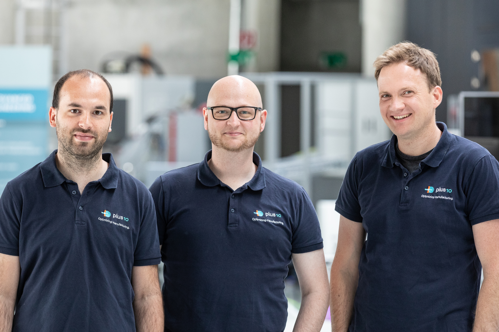 Die Gründer der plus10 GmbH: Thomas Hilzbrich, Pablo Mayer und Felix Georg Müller. Foto: Fraunhofer IPA