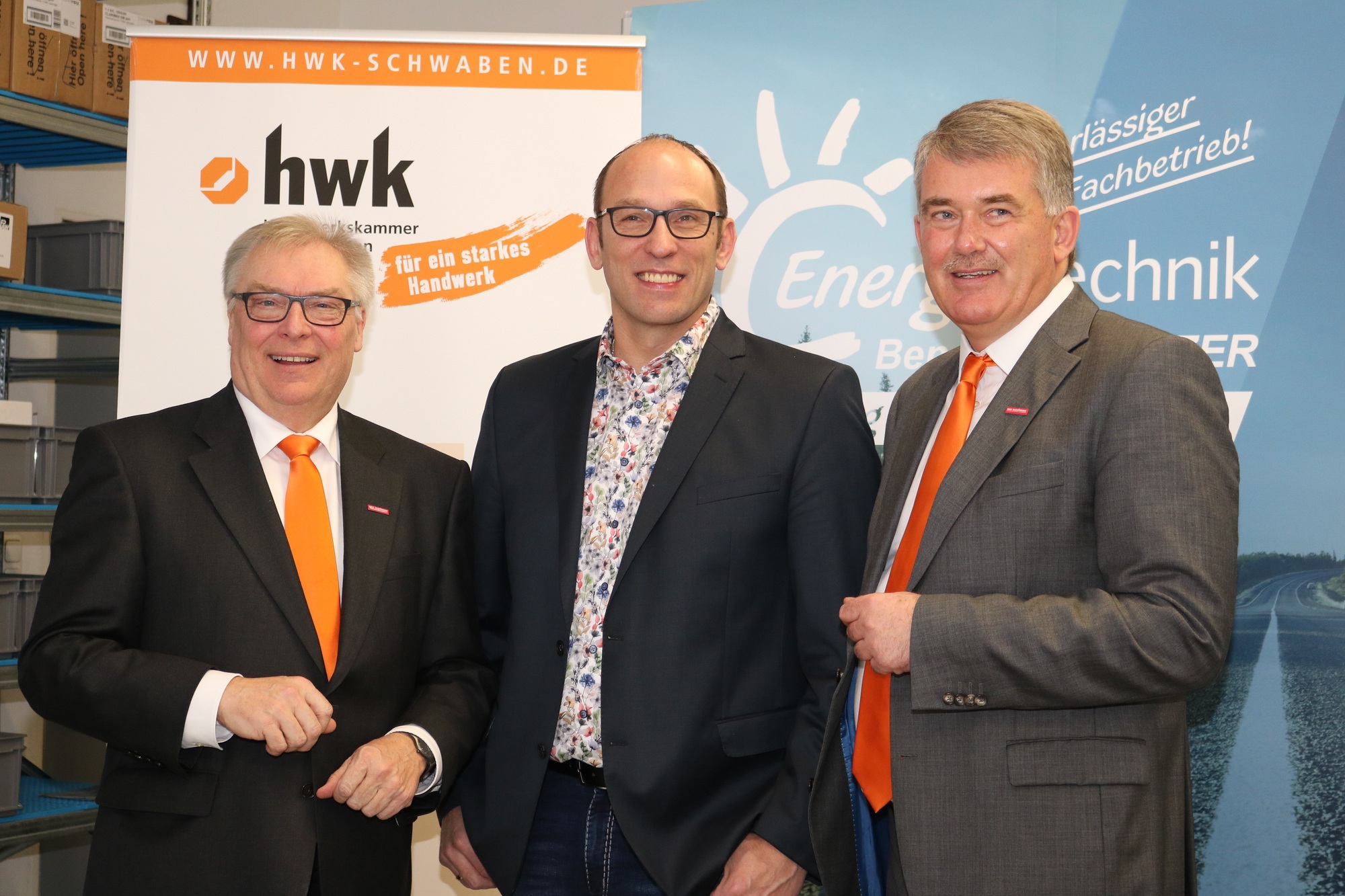 Von links: Hans-Peter Rauch, Benedikt Kratzer und Ulrich Wagner. Foto: HWK Schwaben / Monika Treutler-Walle