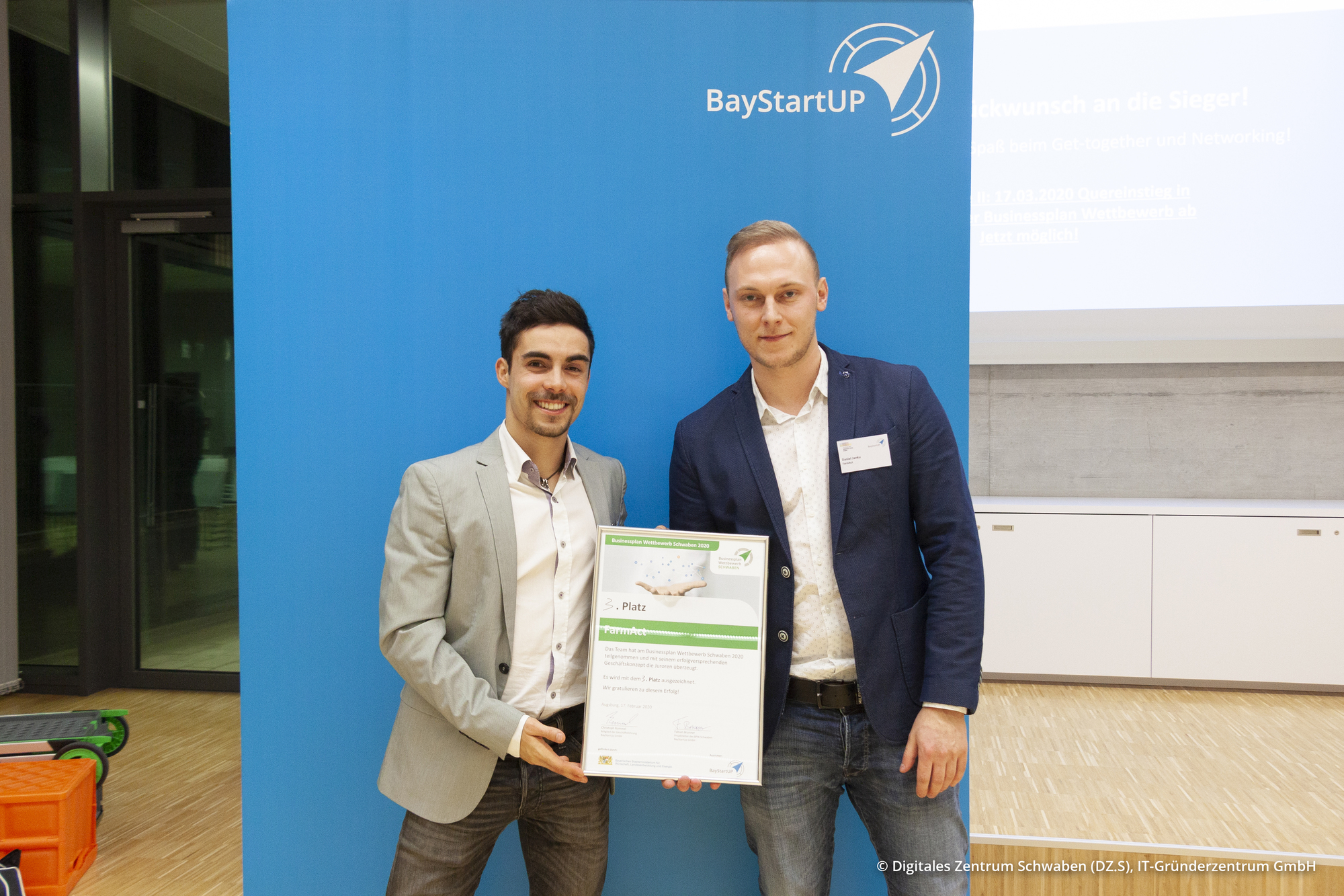Den dritten Platz belegte FarmAct. Foto: Digitales Zentrum Schwaben (DZ.S) - IT-Gründerzentrum GmbH