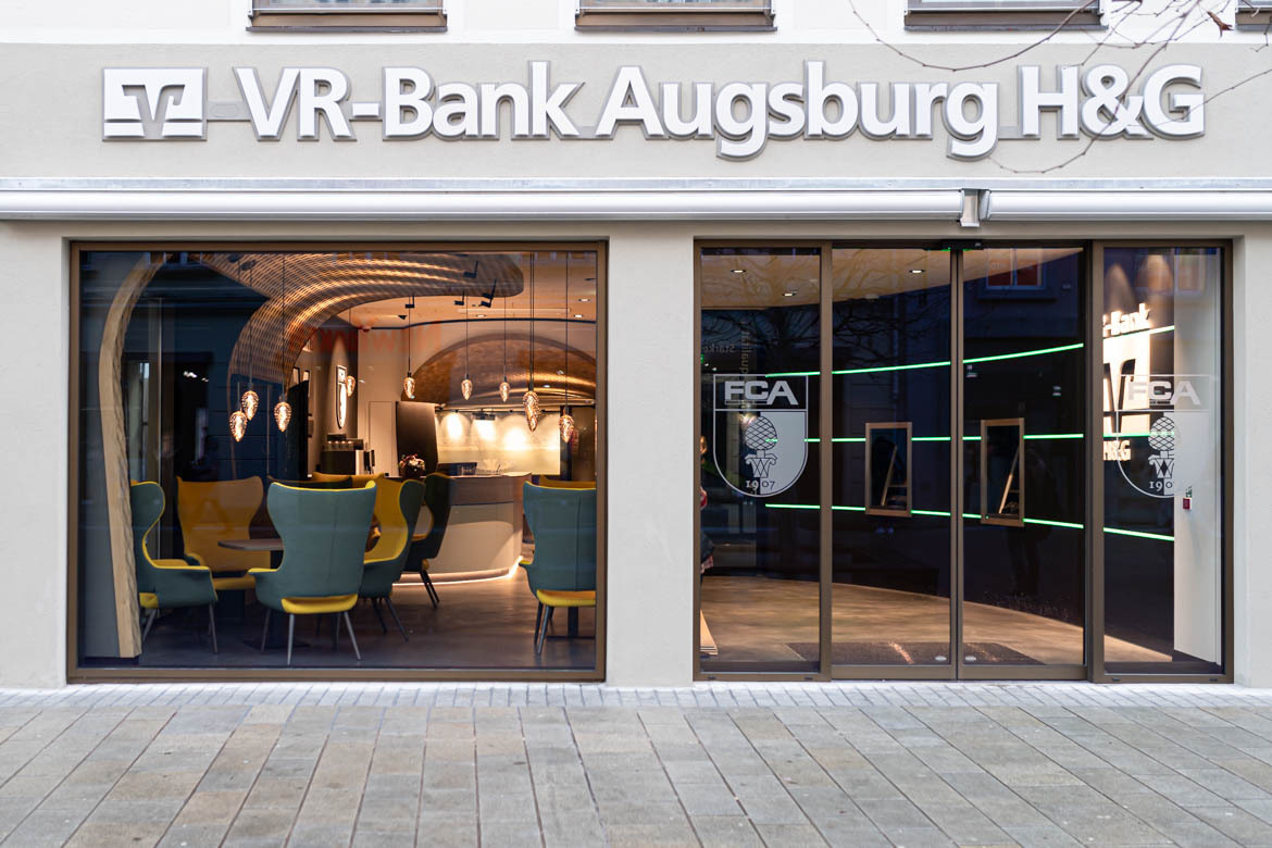 Die VR-Bank Handels- und Gewerbebank eG in der Augsburger Innenstadt. Foto: VR-Bank Handels- und Gewerbebank eG