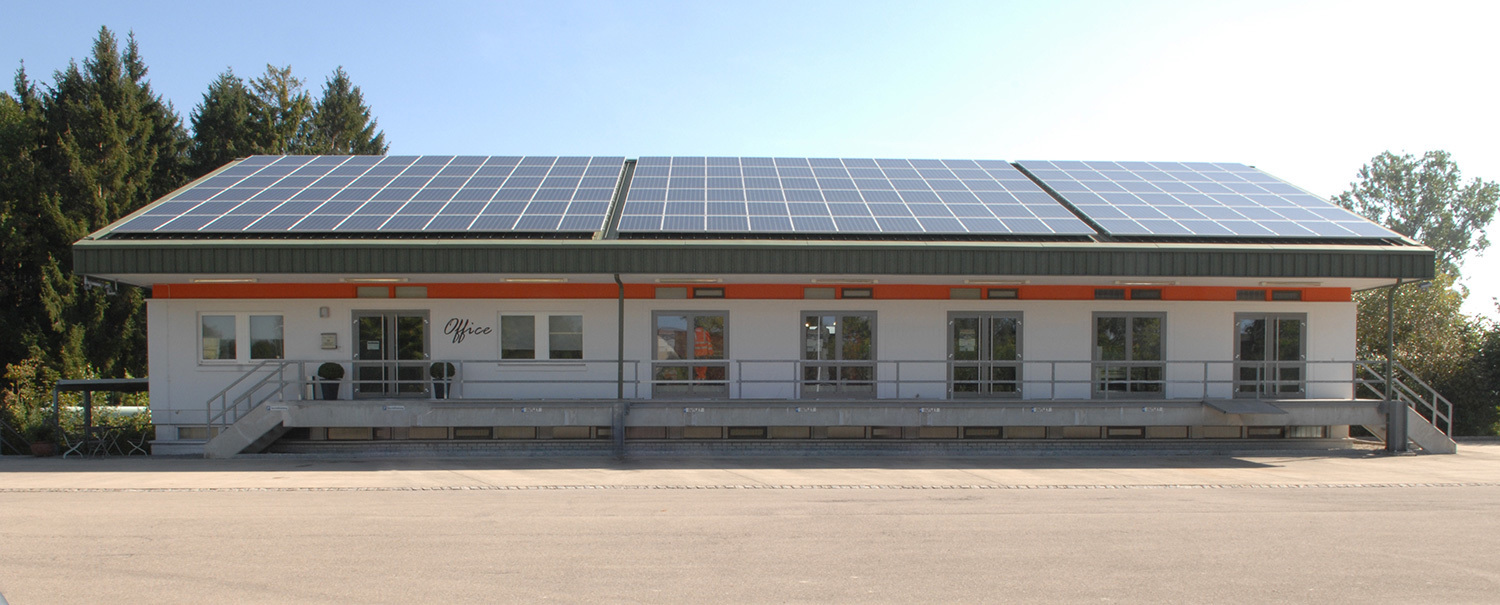 Südwest-Ansicht des Gebäudes des künftigen Areal Digital in der Geschwister-Scholl-Straße auf dem AREAL pro in Leipheim. Foto: Axel Egermann
