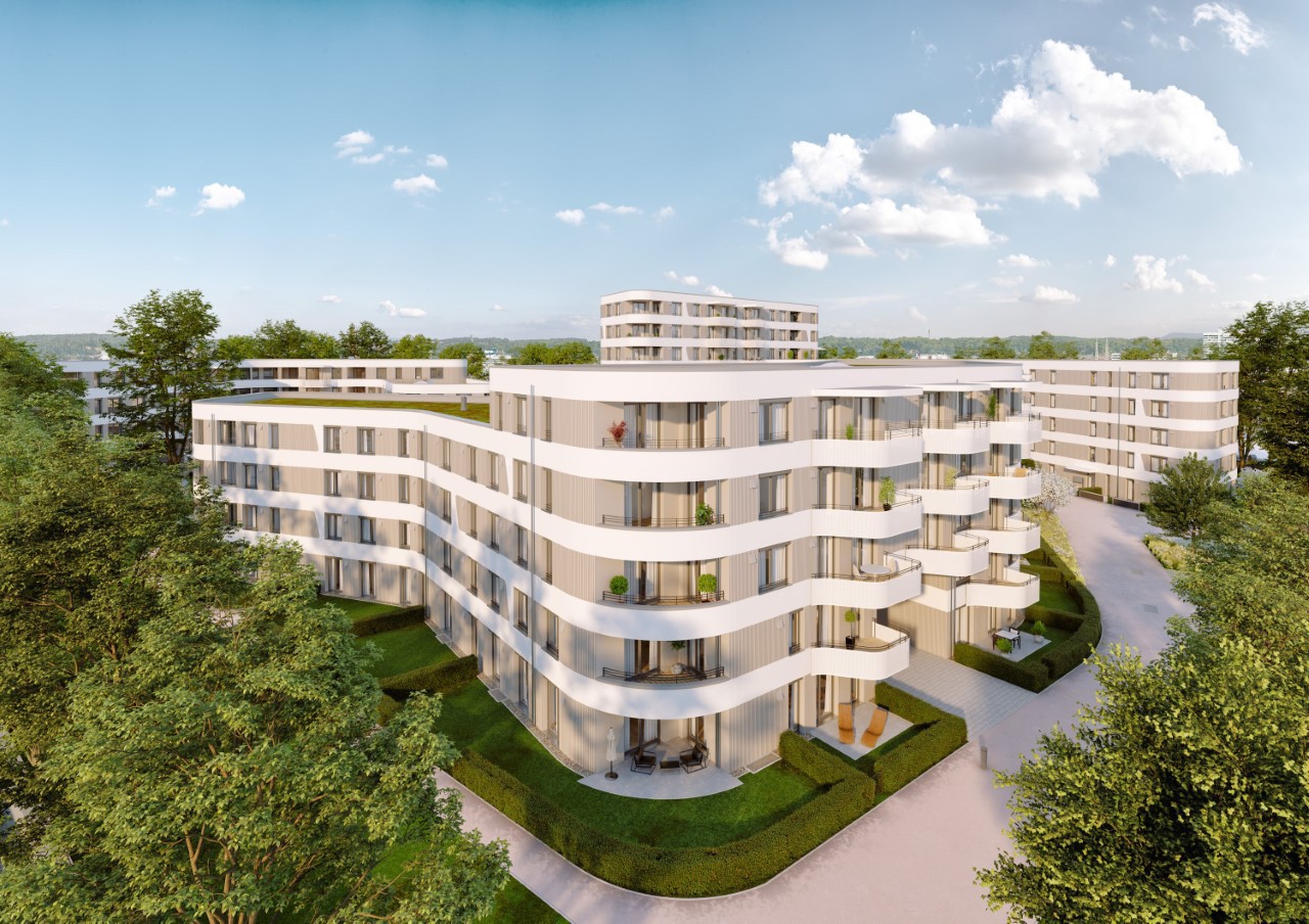 Eine Visualisierung von außen des zukünftigen Gebäudes im Antonsviertel. Foto: KLAUS GmbH &amp; Co. KG