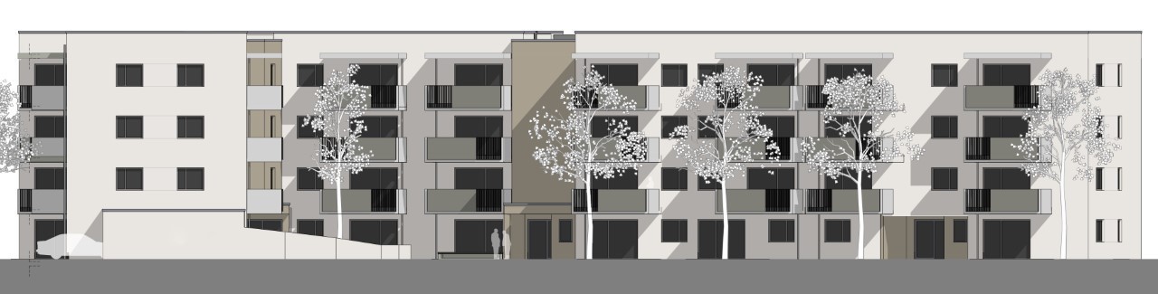 Die Wohnbaugruppe Augsburg beginnt einen neuen Bau im Augsburger Stadtteil Oberhausen. Bild: Architekturbüro Rumstadt