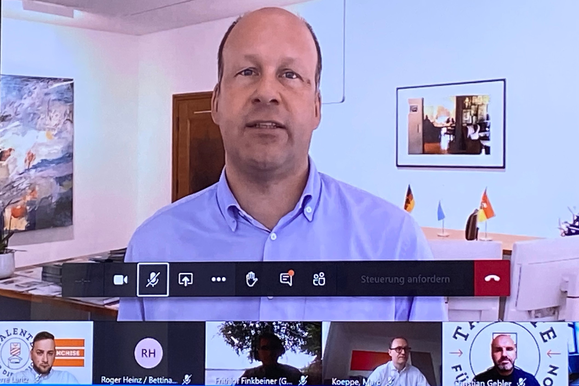Landrat Martin Sailer beim ersten Digitalevent von Talente für die Region. Foto: B4B WIRTSCHAFTSLEBEN SCHWABEN