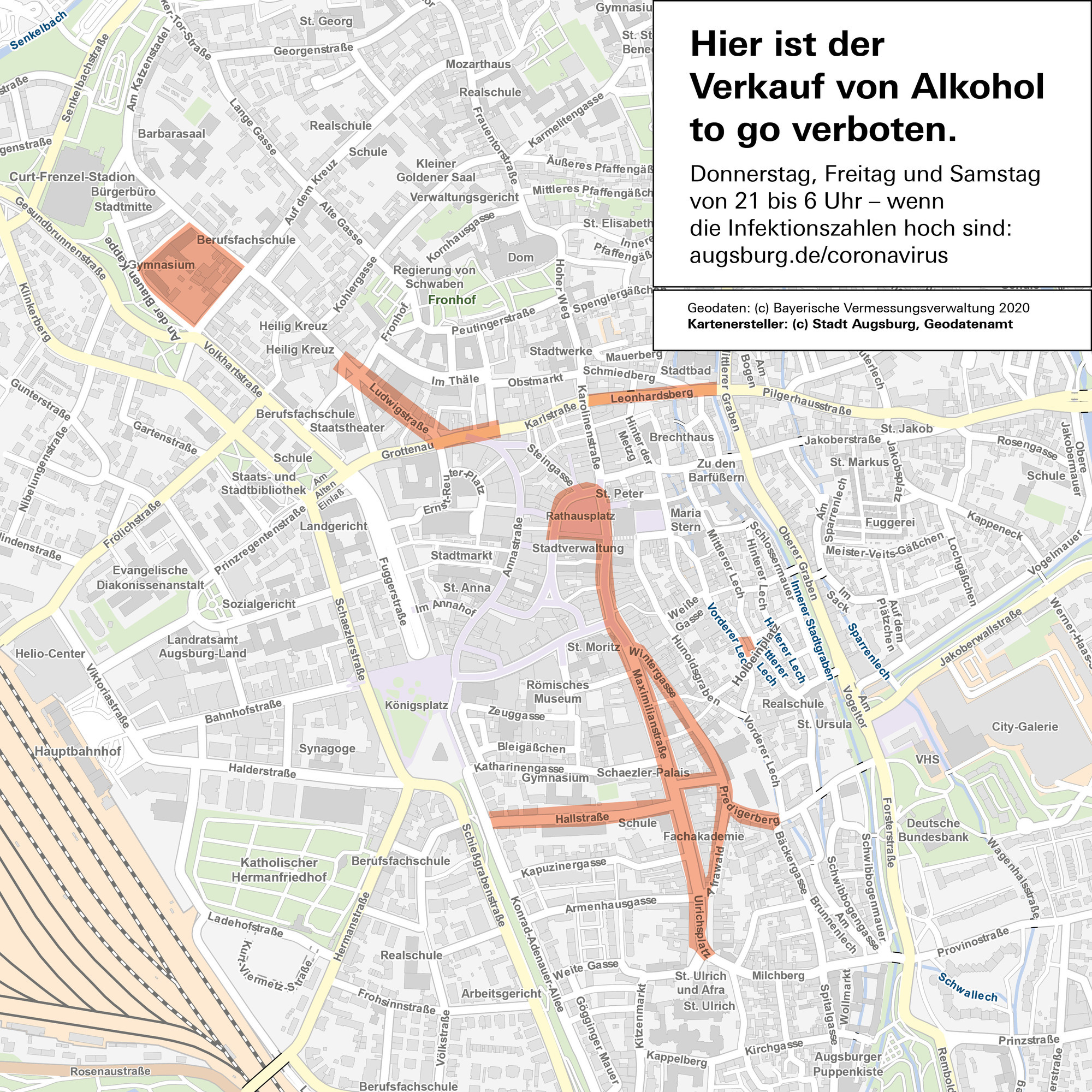 Hier ist der Verkauf von Alkohol aktuell eingeschränkt. Foto: Stadt Augsburg