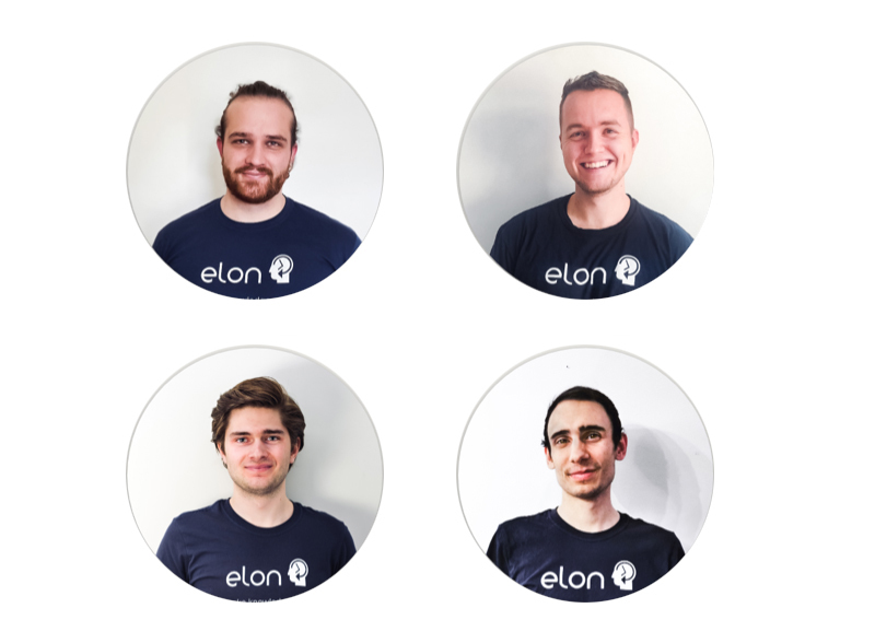 Die vier Gründer von Elon. Oben: Jonas Fiebich und Luis Zillich. Unten: Finn Hechenberger und Paul Hitzler. Foto: Elon