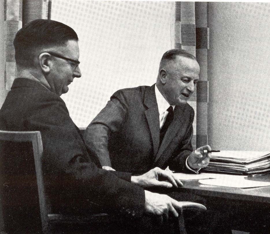Die BWF-Geschäftsführung in der Nachkriegszeit. Dr. Helmut Offermann (links) und Dr. Hermann Zeiler (rechts). Foto: BWF Group