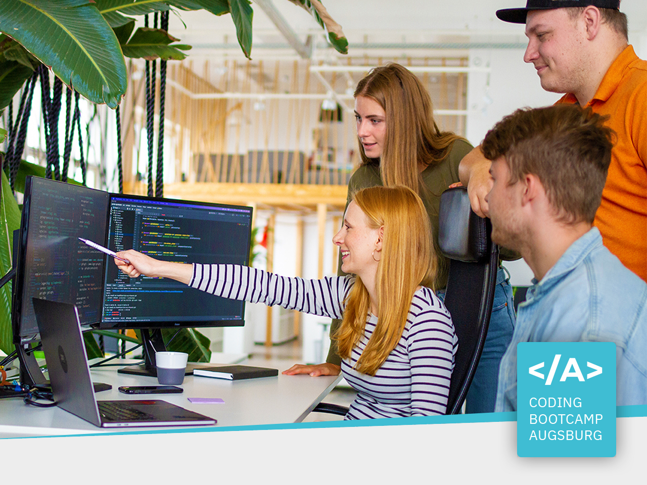 Lernen Sie Webentwicklung kompakt, intensiv, auf den Punkt und möglichst schnell. Das Coding Bootcamp ist eine Weiterbildungskooperation der IHK Akademie Schwaben und der Digitalagentur Team23. Foto: IHK Akademie Schwaben