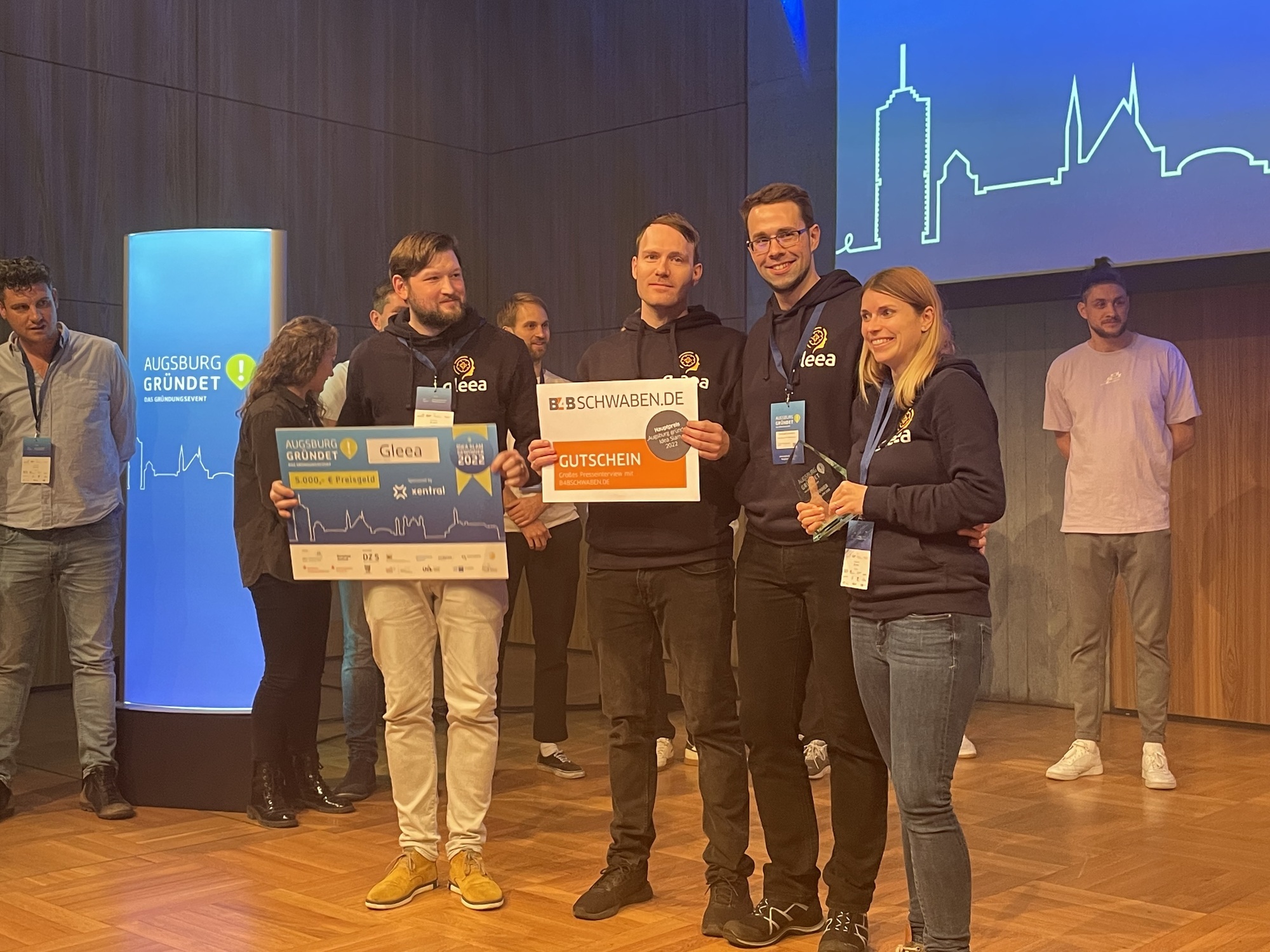 Die Gewinner des Idea Slam, Gleea. Foto: B4BSCHWABEN.de