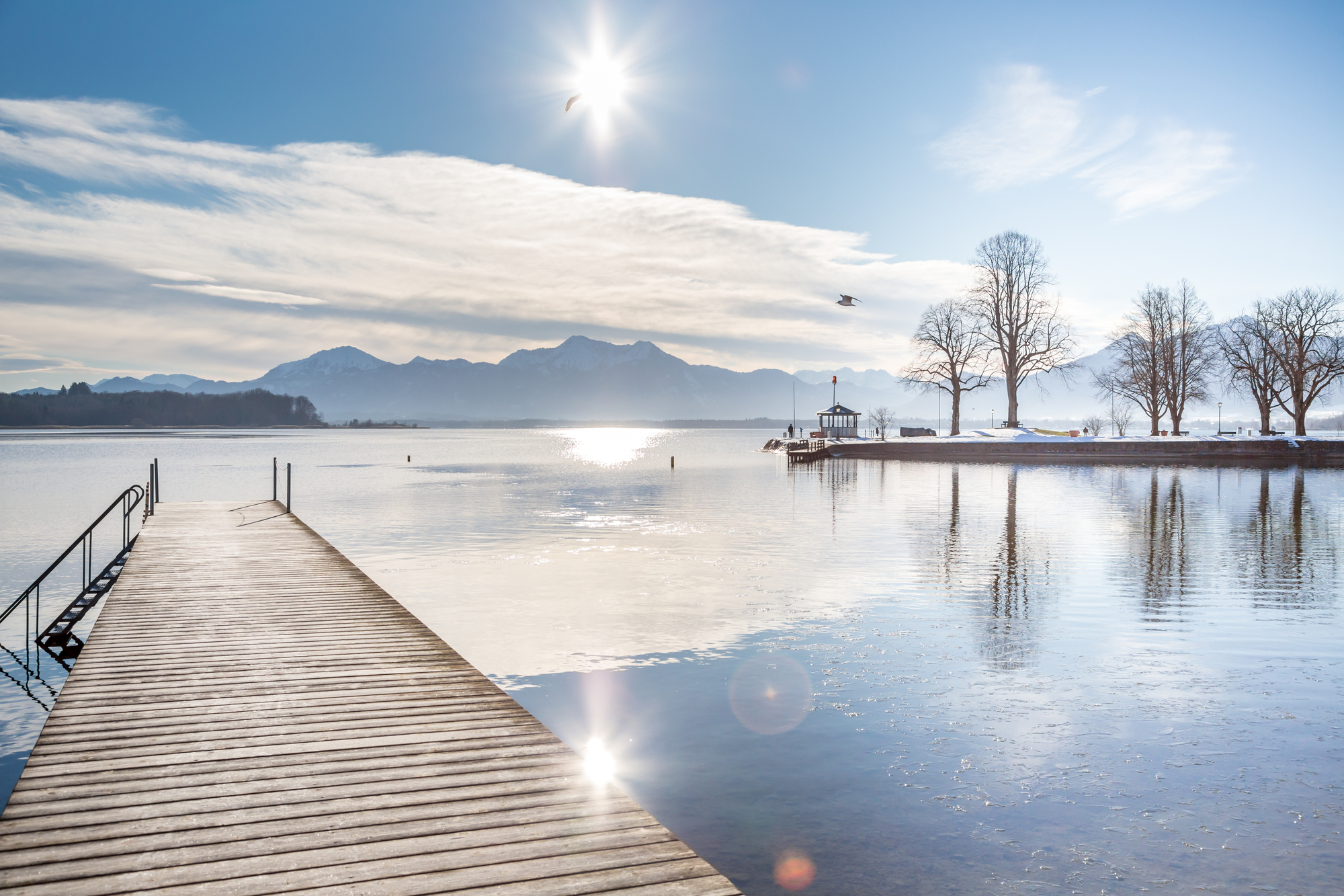 Winterliches Ambiente am Chiemsee.