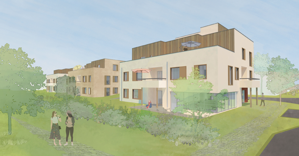 Eine Visualisierung des Wohnkonzepts von Sherlo. Grafik: agmm Architekten + Stadtplaner