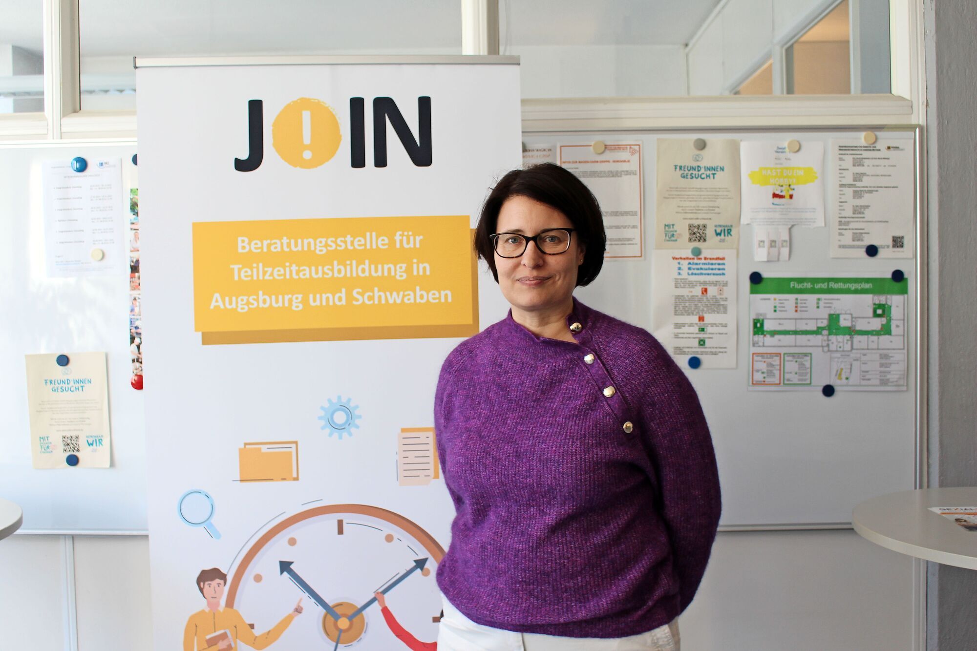 Andrea Sommer ist beim Berufsbildungszentrum Augsburg der Lehmbaugruppe gGmbH Expertin für die Ausbildung in Teilzeit. Foto: Mic