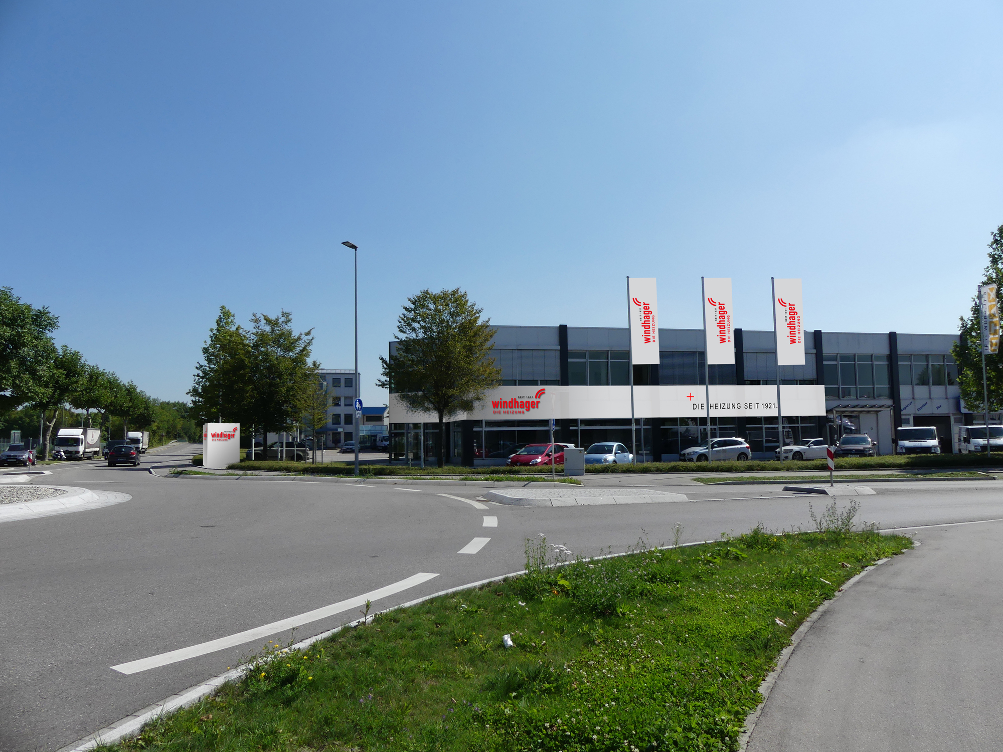 Archivbild. Der Unternehmensstandort von Windhager in Gersthofen.