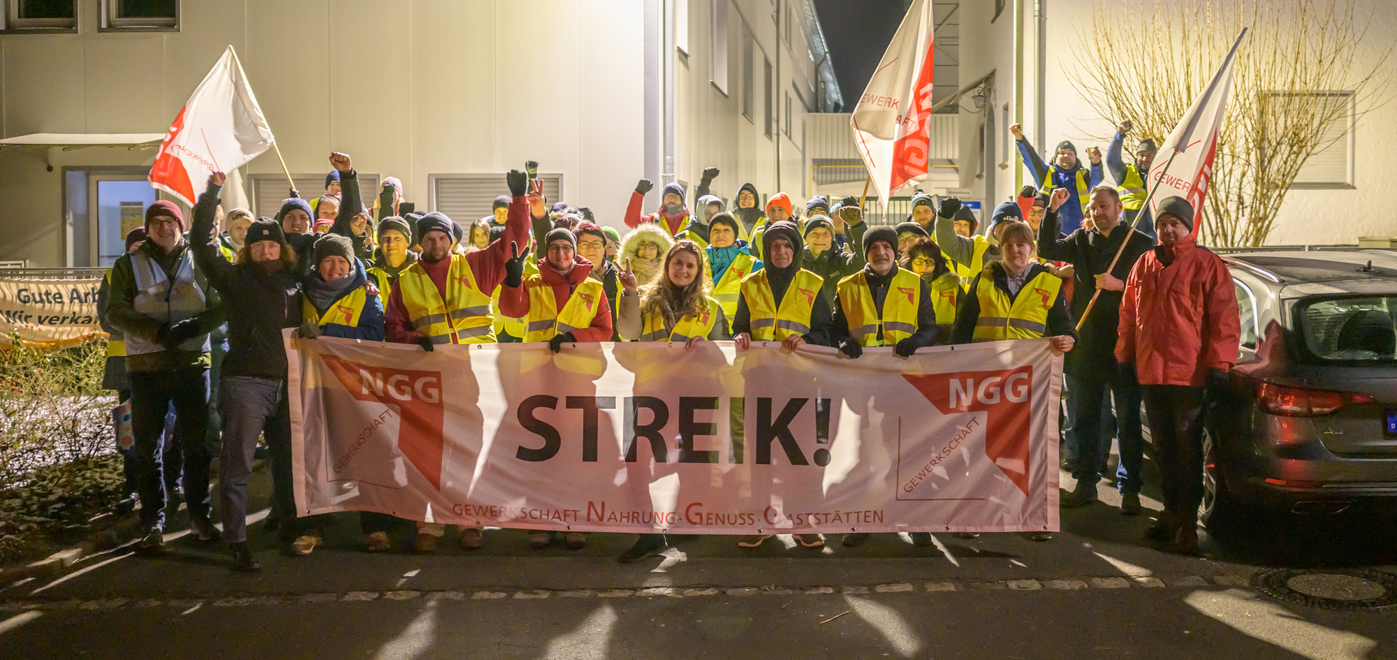 Die Mitarbeiter der Edna International GmbH streiken. Foto: NGG
