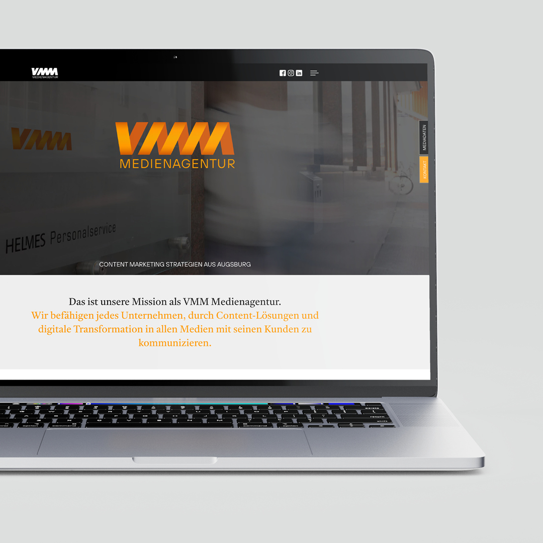 So sieht die Desktop-Version der neuen VMM-Website aus. Foto: Büro 5