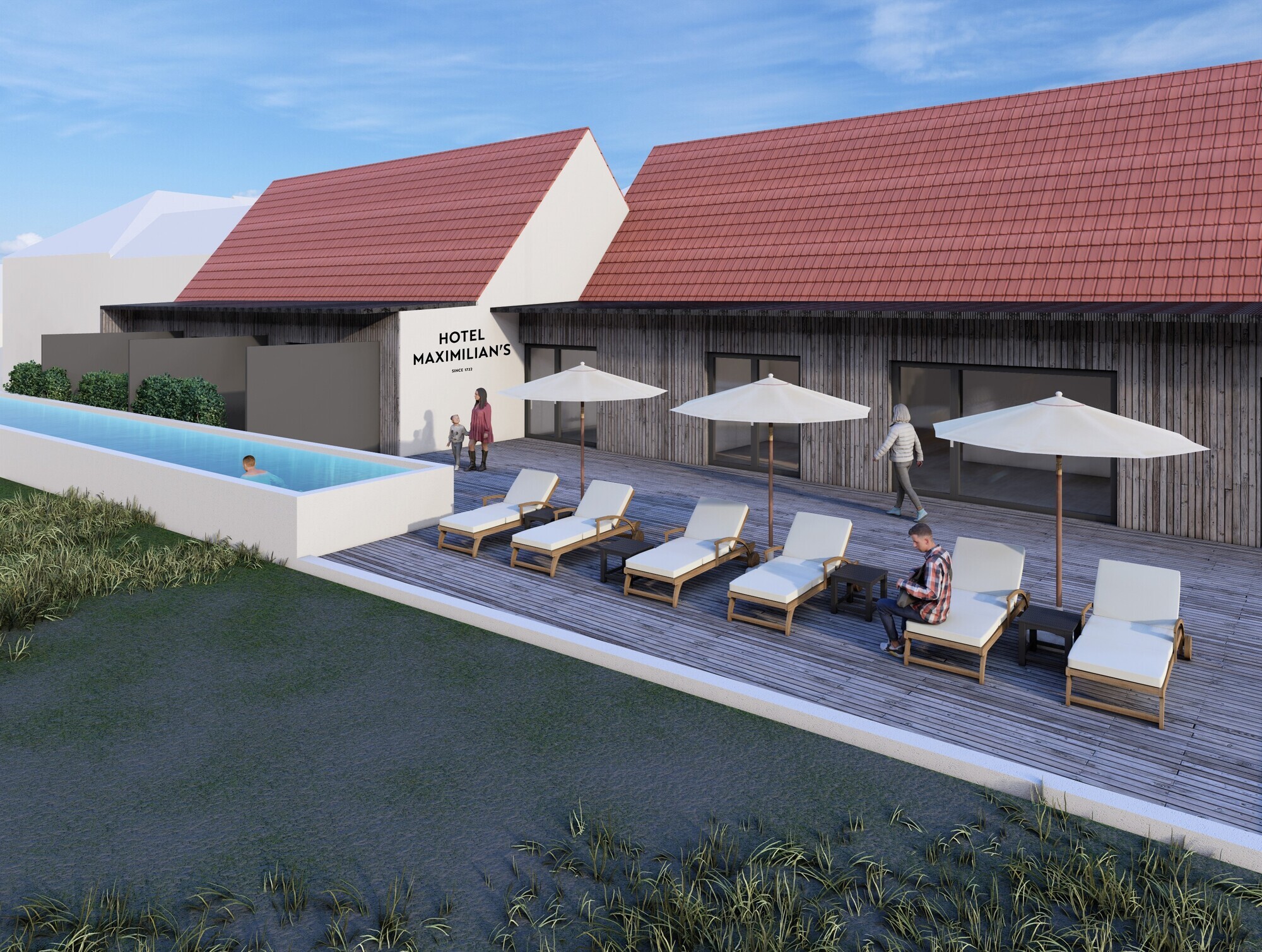 So soll der Pool auf dem Dach des neuen Gebäudes aussehen. Foto: Architekt Christian Fußner