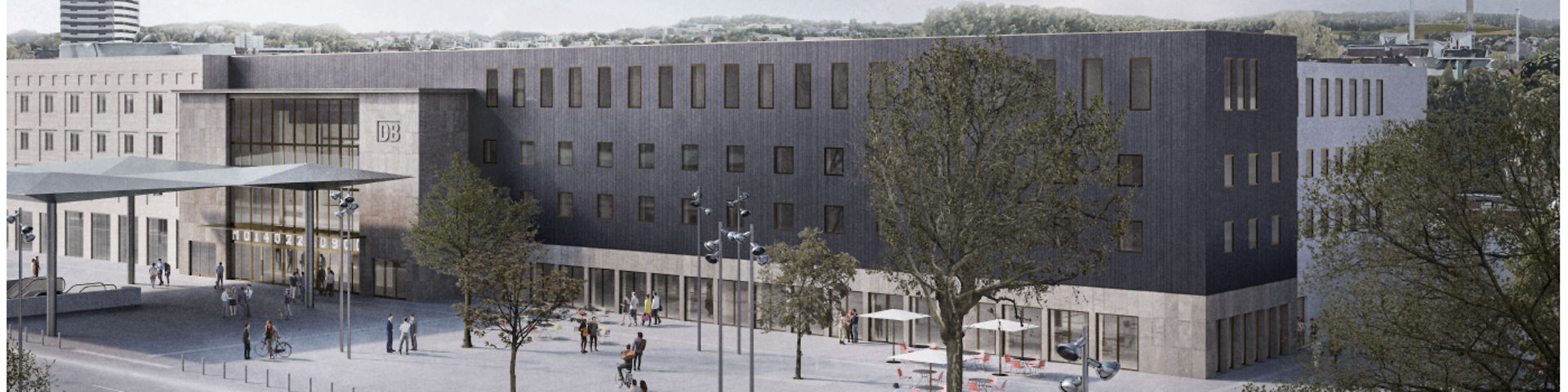 Visualisierung des modernisierten Hauptbahnhofs in Ulm.