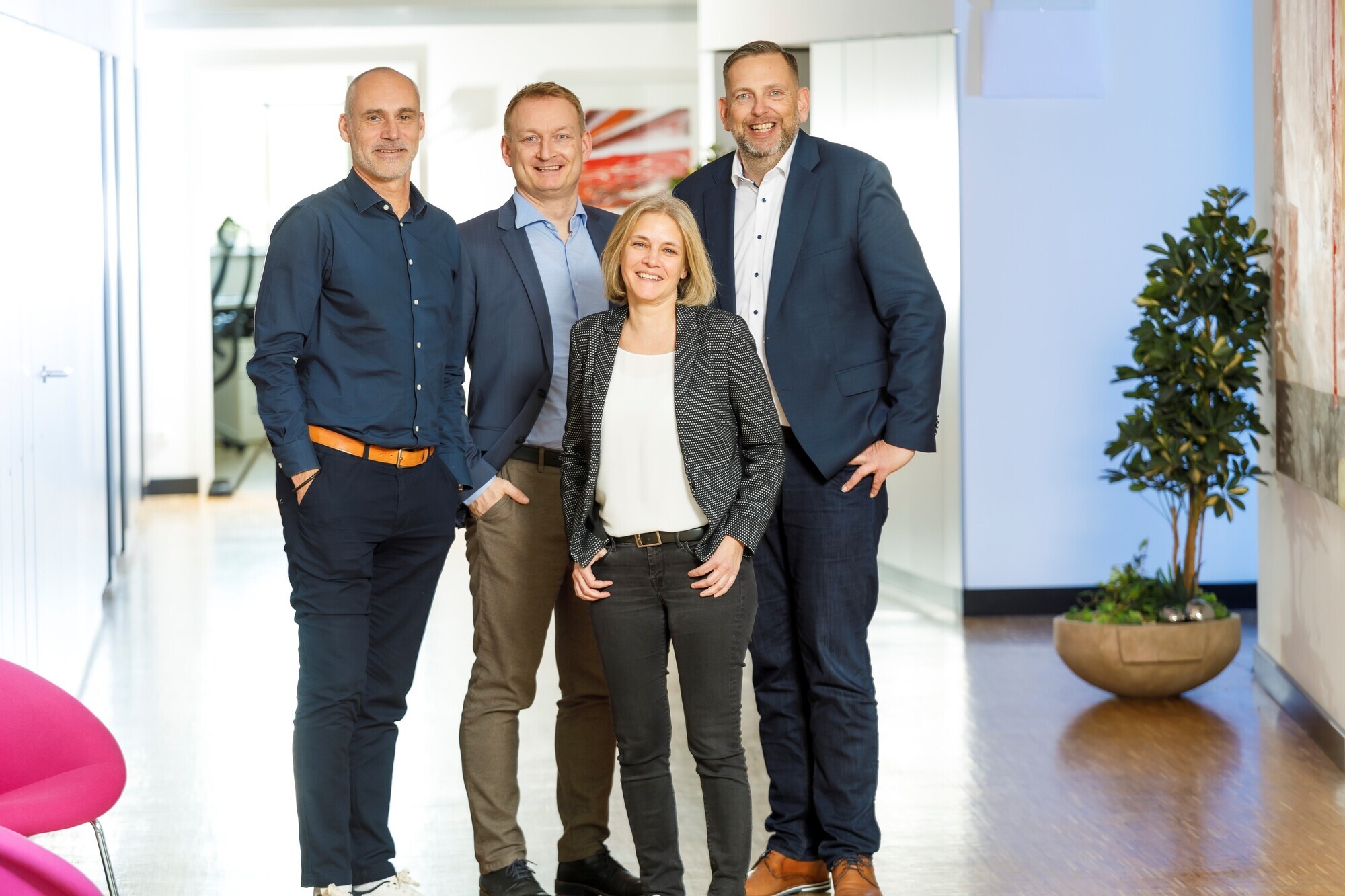 Von links: Kanzleimanager Oliver Vogt, Partner Paul Hairbucher, Partnerin Antje Wörn, Partner Robert Zirch. Foto: Bernd Jaufmann