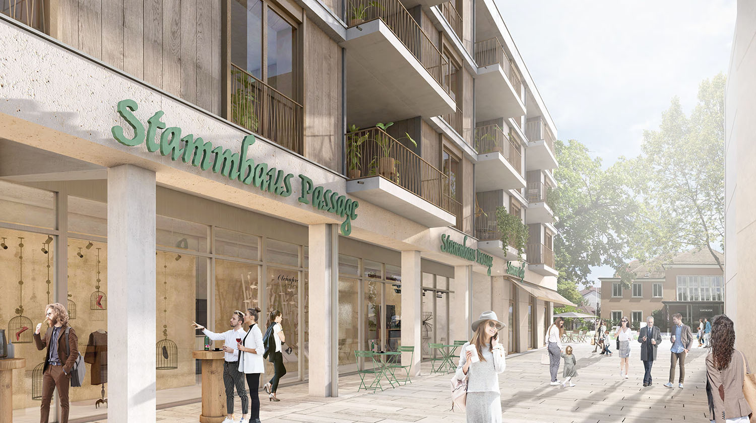 DAS STAMMHAUS gegenüber dem Bad Wörishofener Kurhaus. Illustration: BiNova Bad Wörishofen GmbH &amp; Co. KG